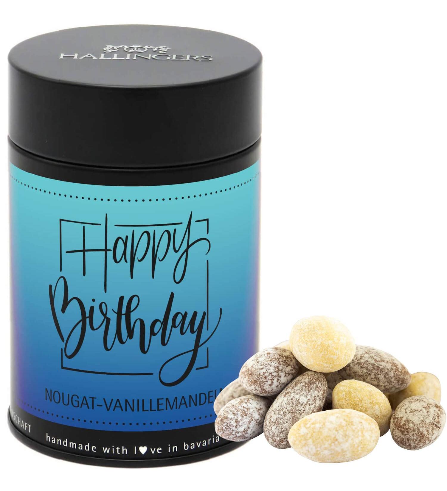 Hallingers Happy Birthday Nougat - Handmade Chocolized Vanilla Almonds - Perfect Gift for Mother's Day Father's Day Birthdays & Anniversaries - 150g - Buy Online on GoSupps.com