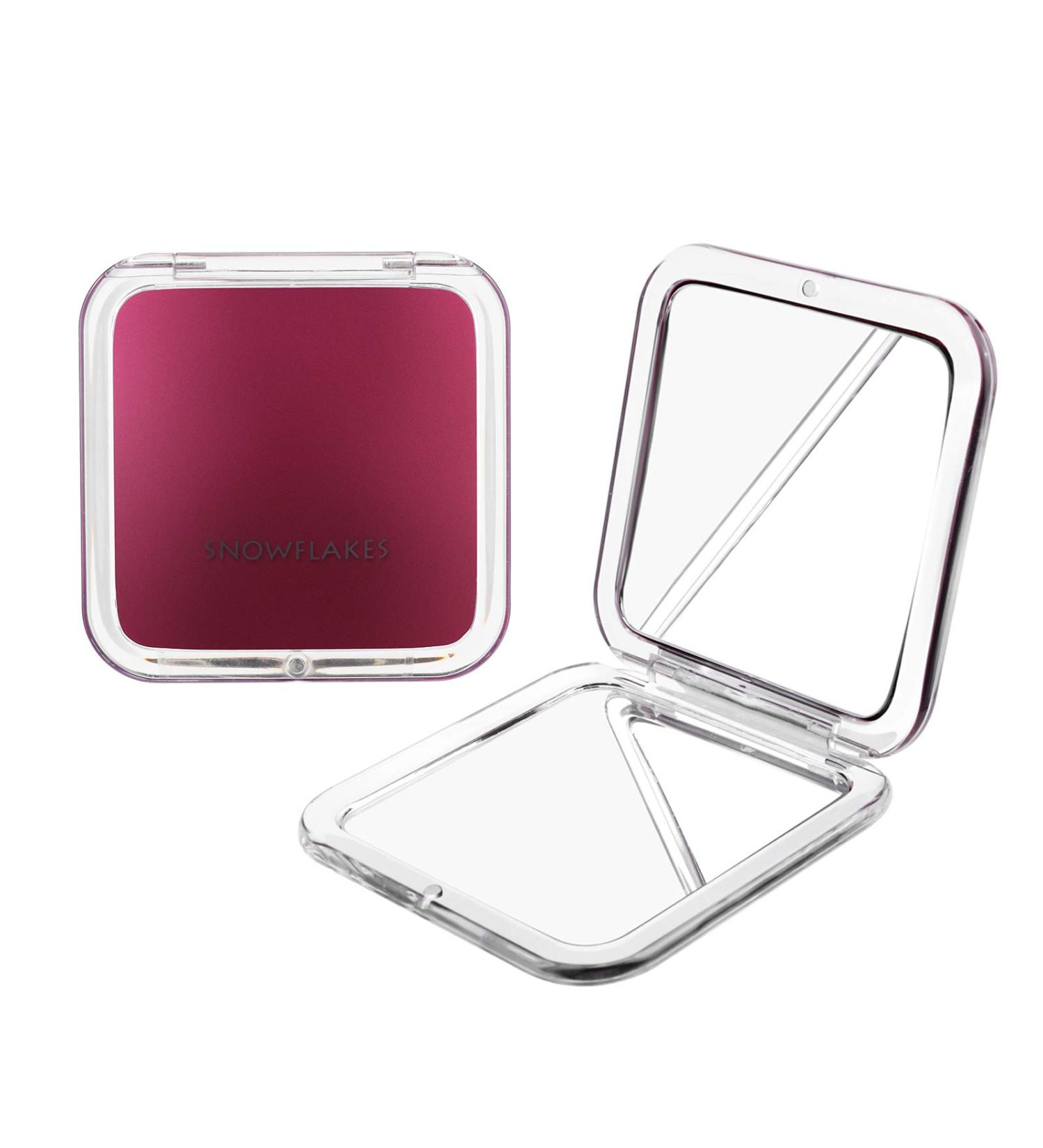 Snowflakes Mini Makeup Mirror with 10x Magnification - Handheld Compact Cosmetic Mirror for Travel and Purses (Purple) - Buy Online on GoSupps.com
