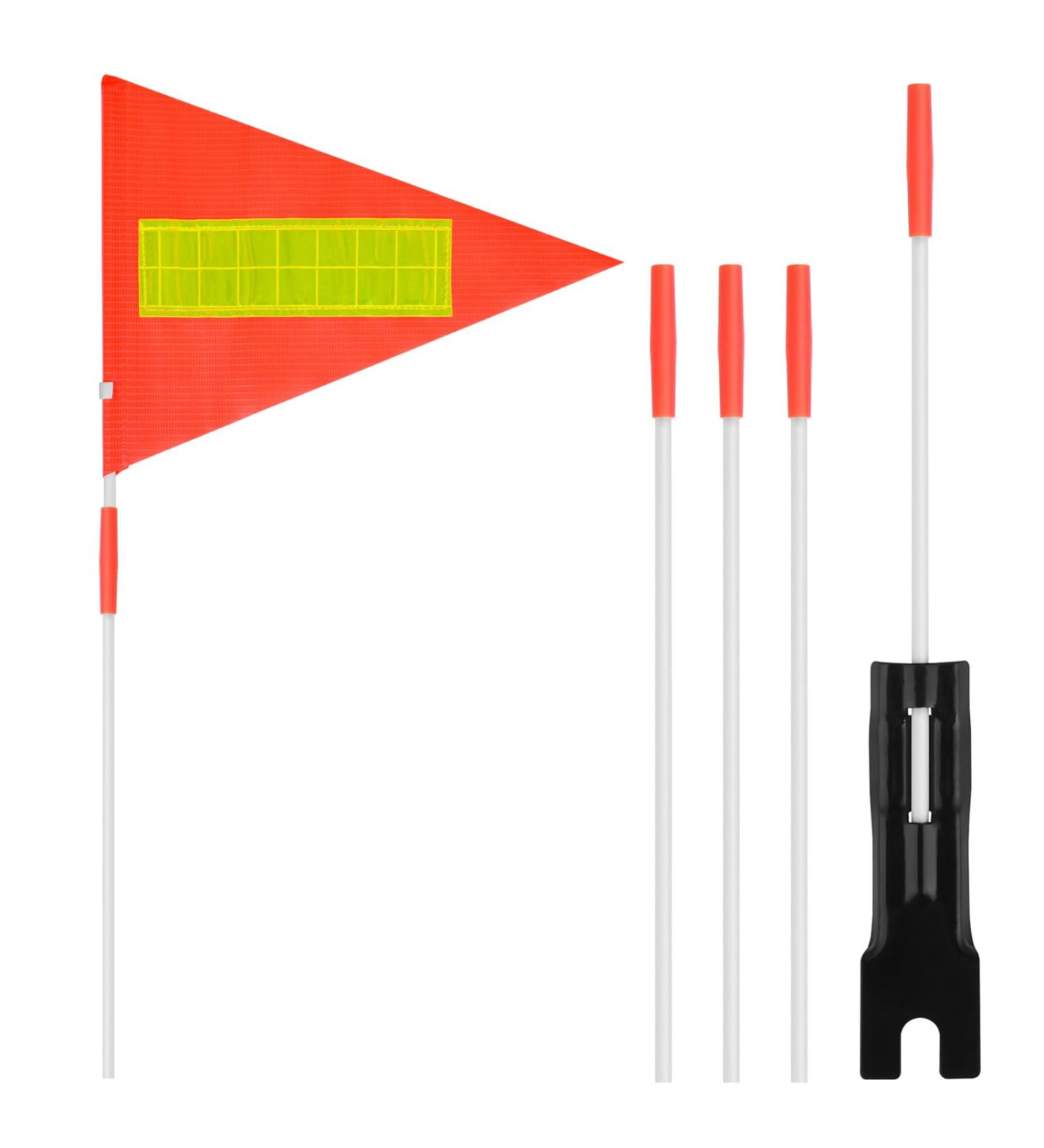 Buy GREVOSEA Reflective Bicycle Flag - 4 ft High Visibility Safety Flag for Children | Includes 5 Rods | Ideal for Outdoor Cycling - Buy Online on GoSupps.com