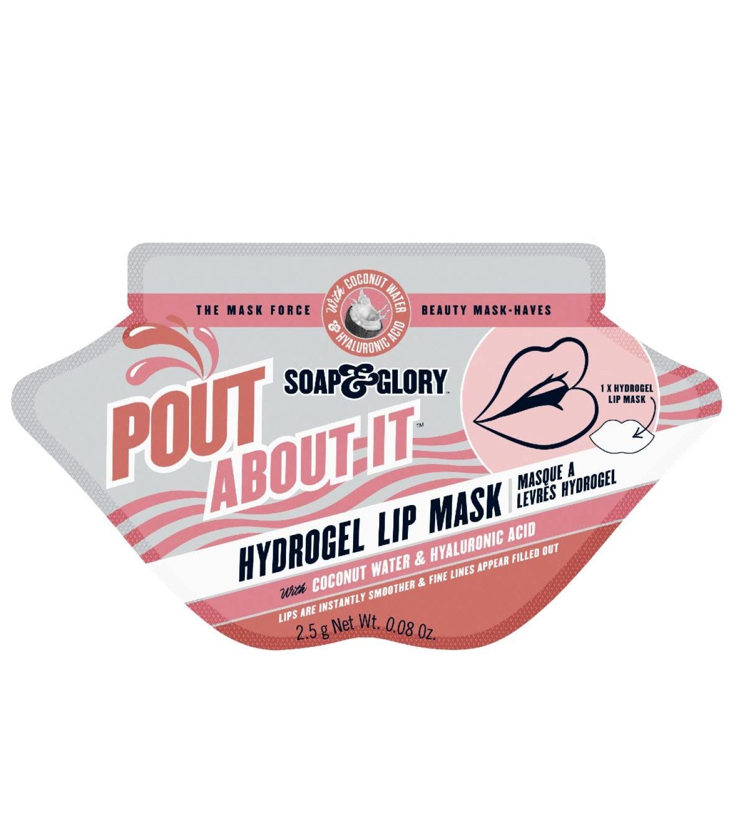 Soap & Glory Pout About It Hydrogel Lip Mask - Hydrating Coconut Water & Hyaluronic Acid for Dry Lips - Instant Results Lip Treatment (2.5g - Buy Online on GoSupps.com
