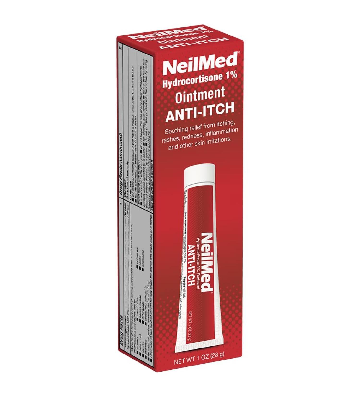 NeilMed Hydrocortisone 1% Anti-Itch Ointment 1oz | Maximum Strength Cortisone Relief | Fast Soothing & Calming Formula - Ship Internationally - Buy Online on GoSupps.com