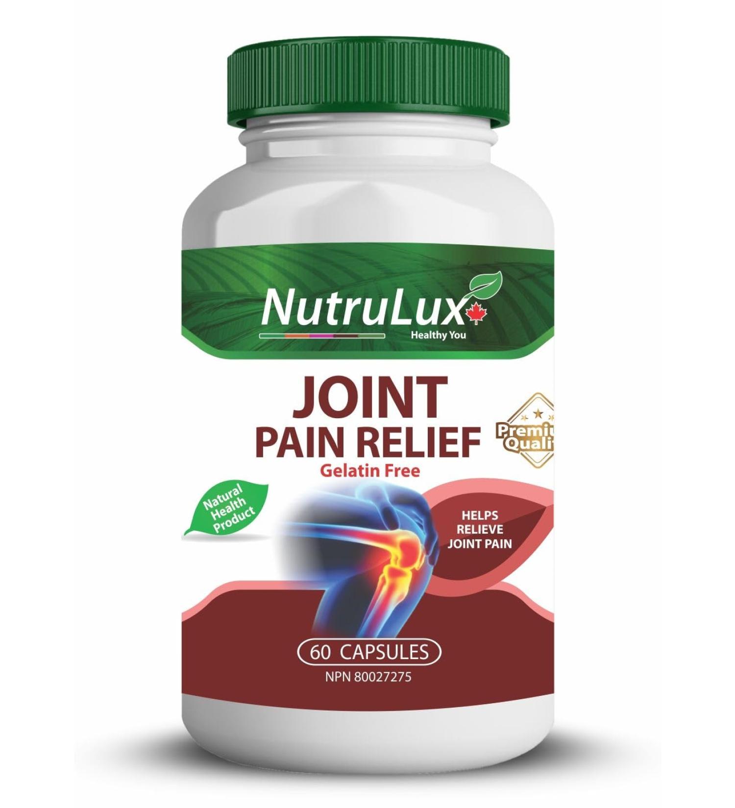 NutruLux Joint Pain Relief - Halal Joint Support Supplement with 450 mg Glucosamine Sulfate - Vegan Gelatin-Free Capsules for Daily Joint Health - Relieve Joint Discomfort - Essential Nutrient-Rich Joint Care Capsules 120 Capsules (Pack of 2) - Buy Online on GoSupps.com