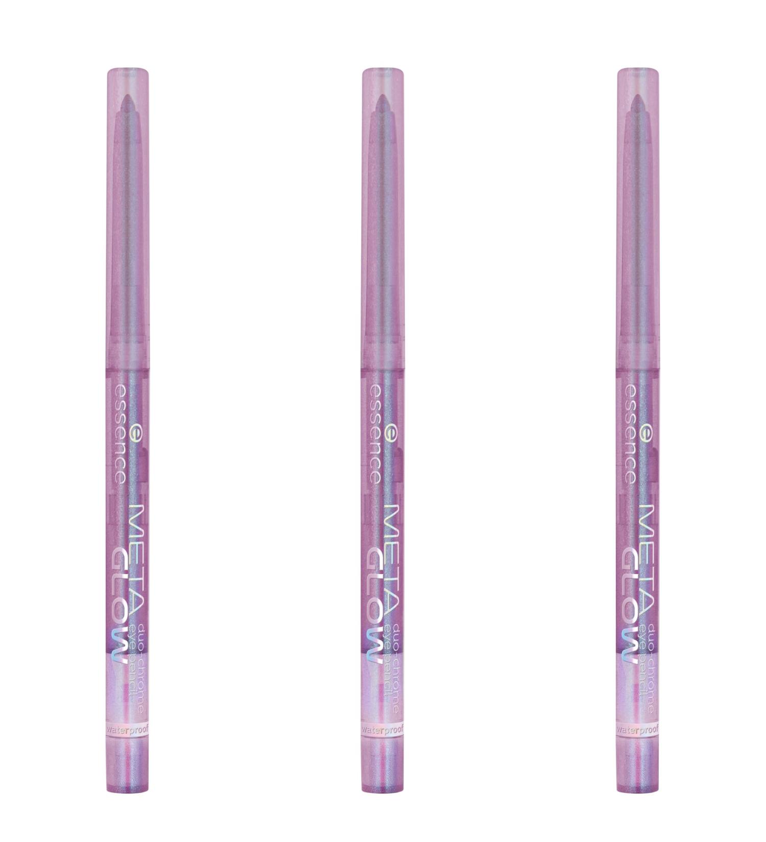 Essence Meta Glow Duo-Chrome Eye Pencil No. 02 - Long-Lasting Vegan Waterproof Highly Pigmented 3-Pack - Buy Online on GoSupps.com