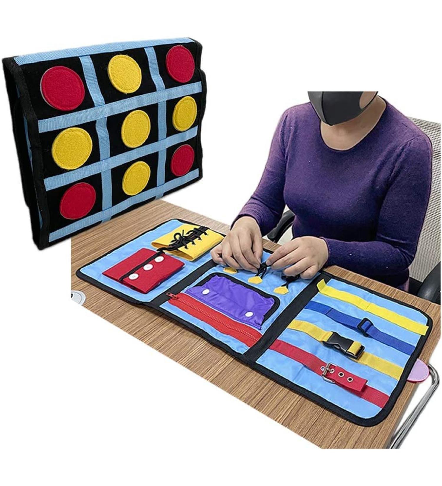 Therapeutic Fidget Blanket Muff for Dementia & Autism - Sensory Activities & Puzzles for Anxiety Relief - Memory Aid & Therapy Gift for Elderly & Alzheimer's (1 Piece) - Buy Online on GoSupps.com