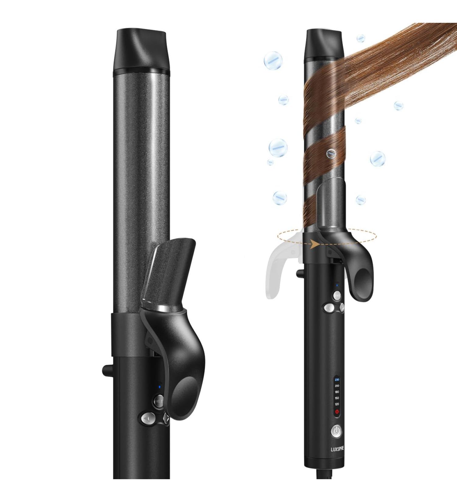 Luxspire 32mm Automatic Curling Rod | Nano-Titanium Curler | Professional Rotating Ion Winder for Long Hair | 120-230 | Black - Buy Online on GoSupps.com