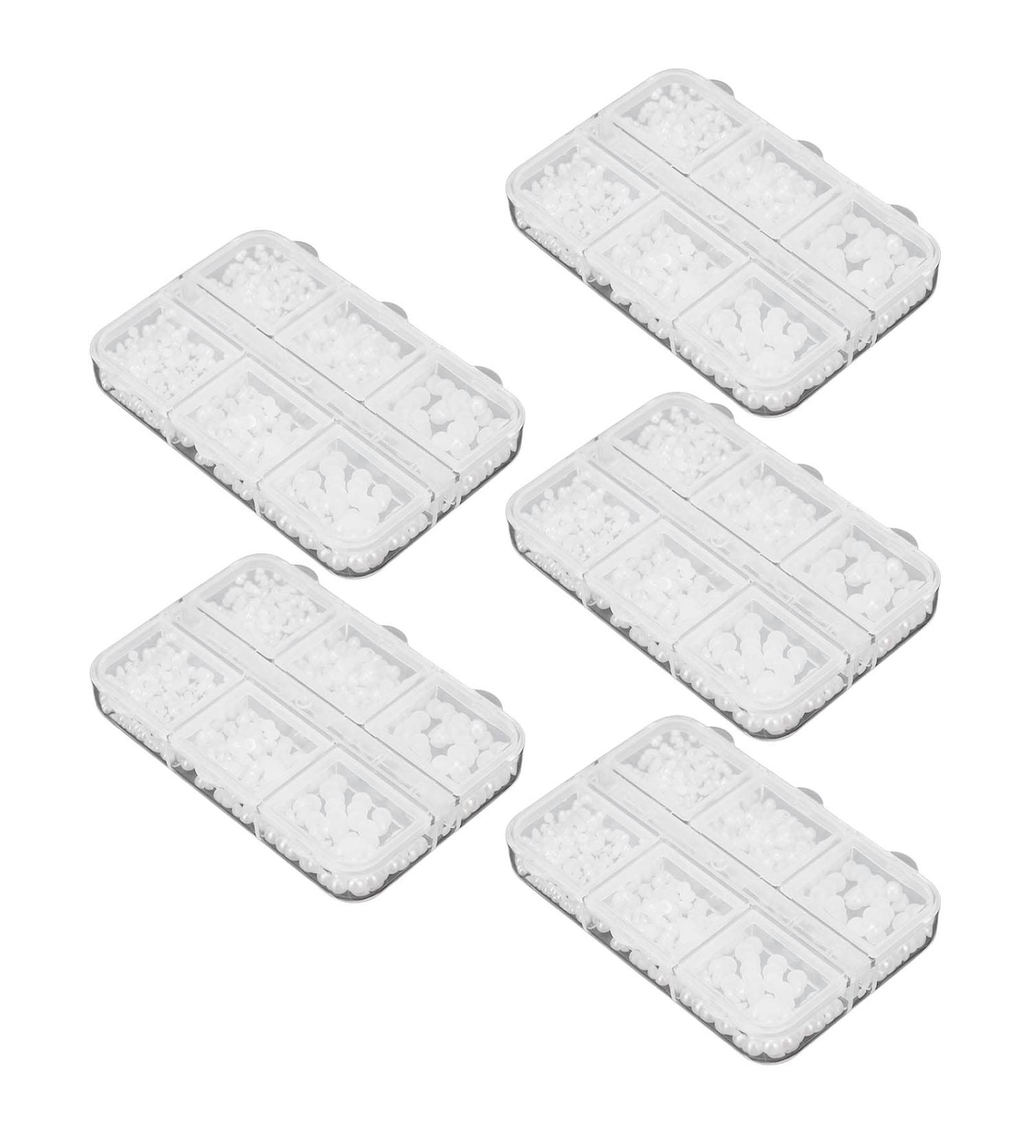 Nail Charms Durable Decorative Nail Art Rhinestones White Small 5 Boxes Beautiful for Travel for Girls (DQ-A01) - Buy Online on GoSupps.com