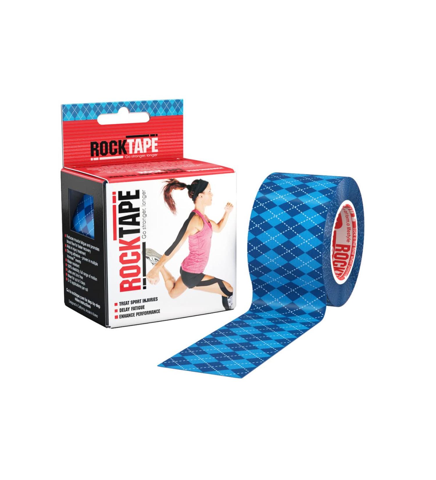 Kinesiology Tape for Athletes | Water Resistant | Reduce Pain & Injury | 5cm x 5m | Uncut | Argyle Blue - Buy Online on GoSupps.com