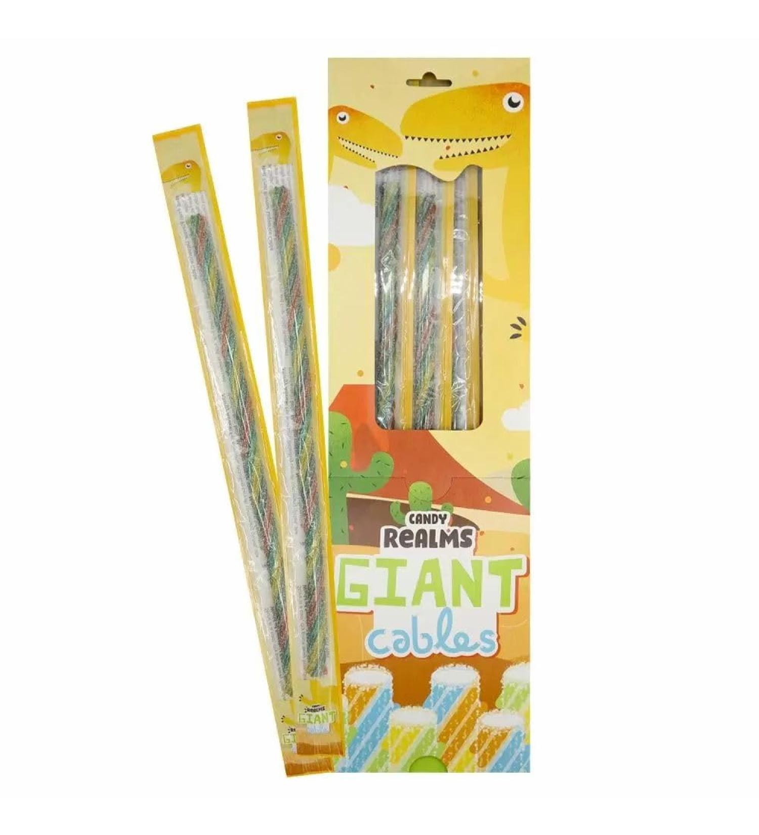Giant Dino Cables - 12 Candy Sticks Sweets
