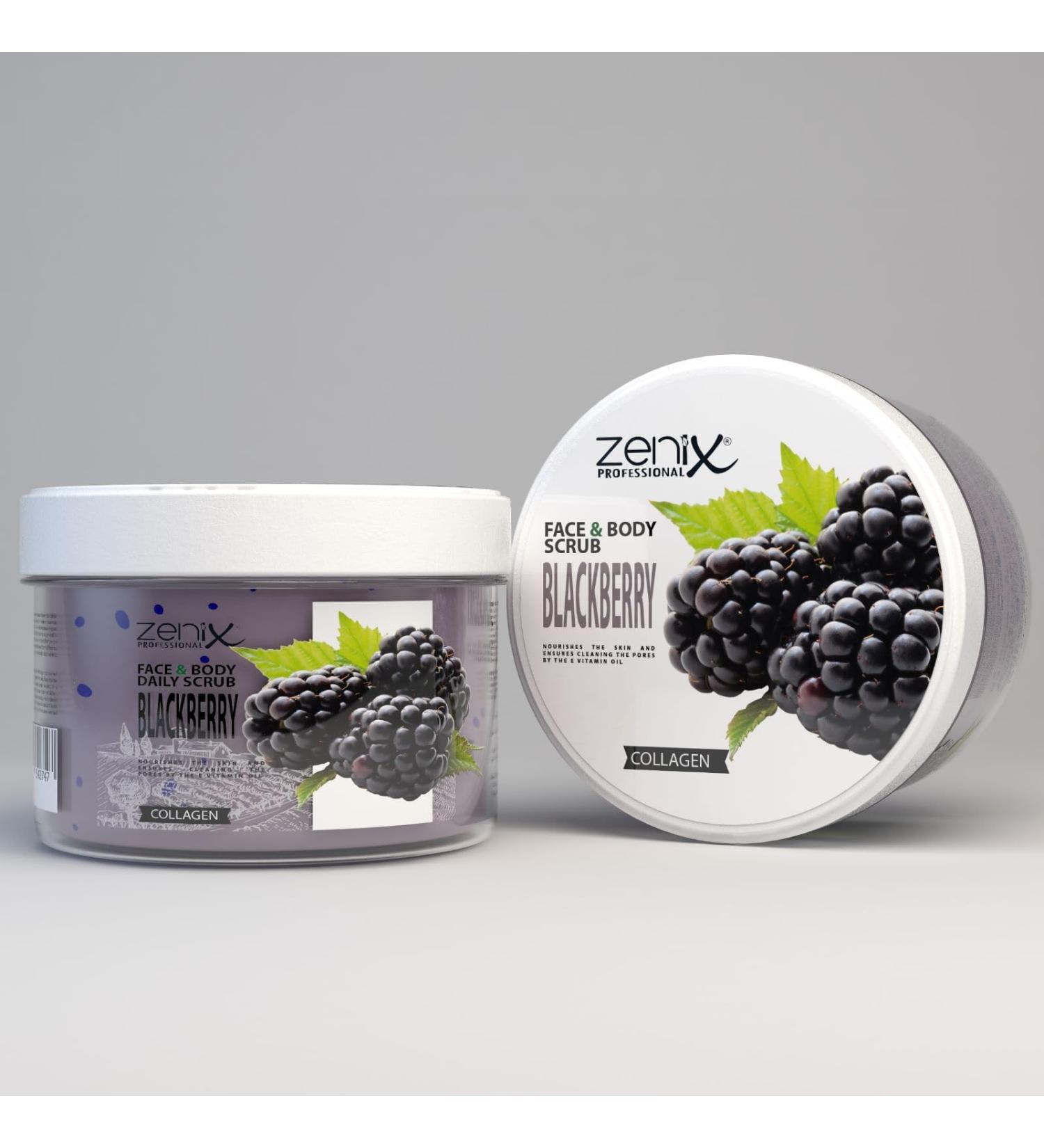 Zenix Face & Body Scrub 275ml | Skin Cleansing Scrub for Face & Body | Remove Dead Cells | Clarified Oil | Nourishes Skin | Moisturizes Skin - (Blackberry)