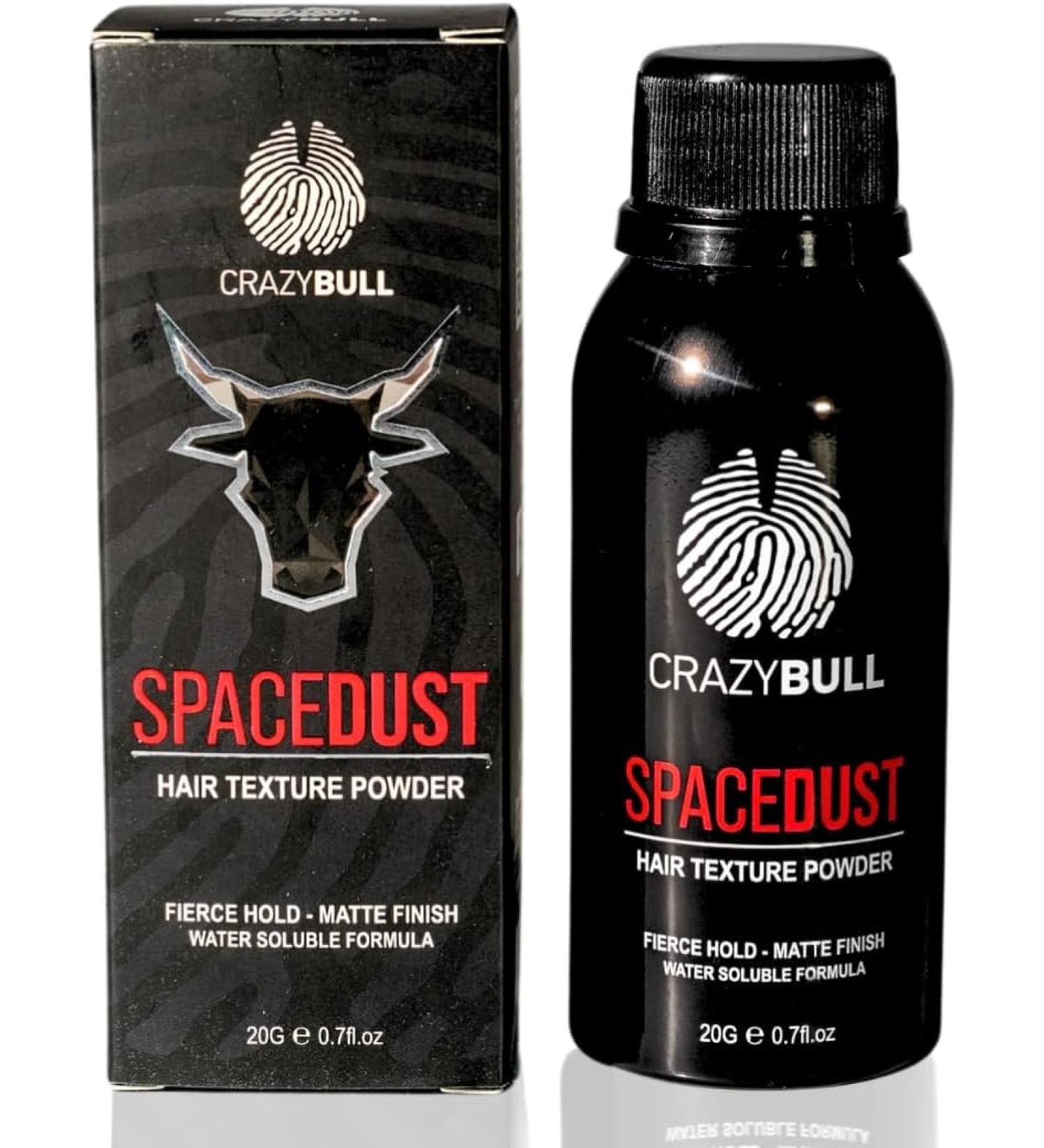 Crazy Bull Hair Powder Space Dust - Volumizing Texturizing Styling Powder for Men - Natural Matte Look with Strong Hold - Cruelty-Free & Vegan - 20g - Buy Online on GoSupps.com