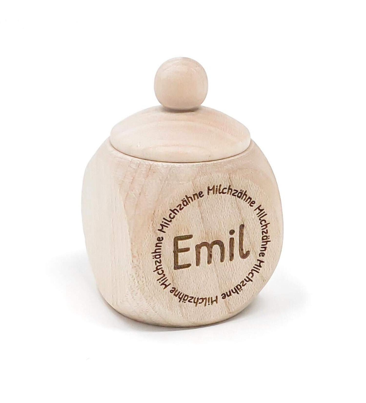Personalized KATINGA Wooden Tooth Fairy Box for Milk Teeth - Engraved Curl Box 4x4x6cm - Buy Online on GoSupps.com