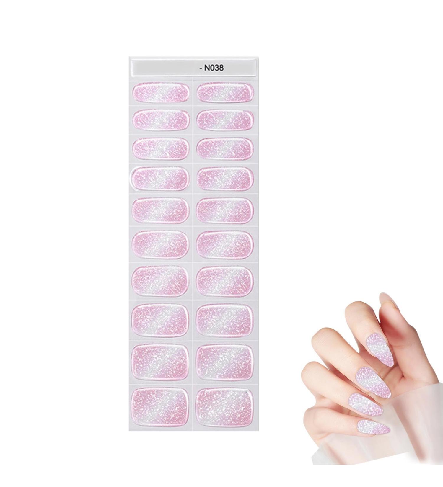 tongfeng Gel Nail Strips Glitter Nail Stickers for Gel Polish Semi Cured Gel Nail Polish Wraps with Nail Light Gel Polish Strips with Nail Lamp Suitable for Manicure Lover N038 - Buy Online on GoSupps.com