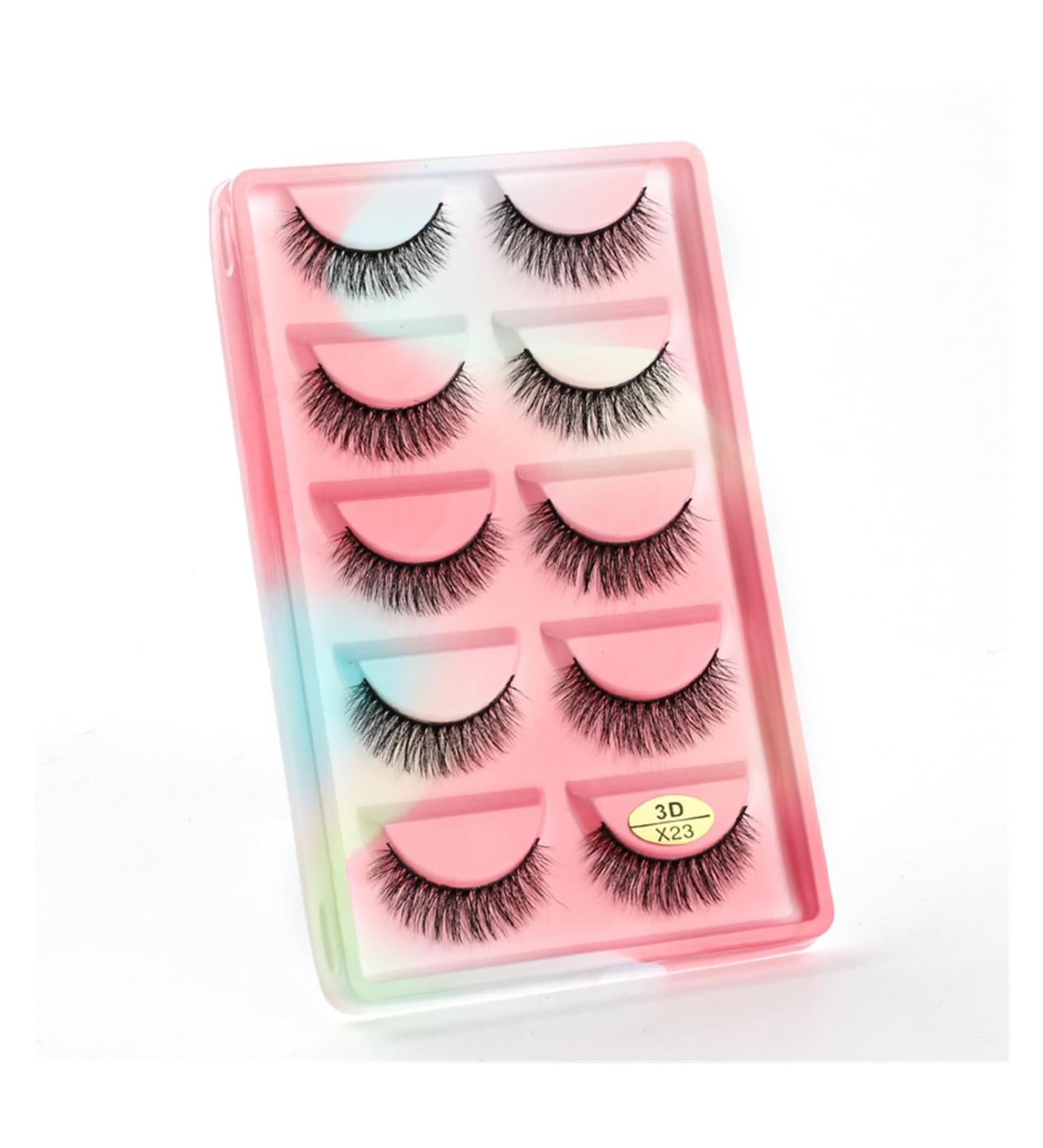 UAMOU 10/50/100 Boxes Mink Eyelashes Fluffy 3D Mink Lashes Makeup Natural Long Volume False Eyelashes Bulk Faux Cils Custom Cheerfully (Color : 5 Pairs X23CS Size : 10 Boxes) - Buy Online on GoSupps.com