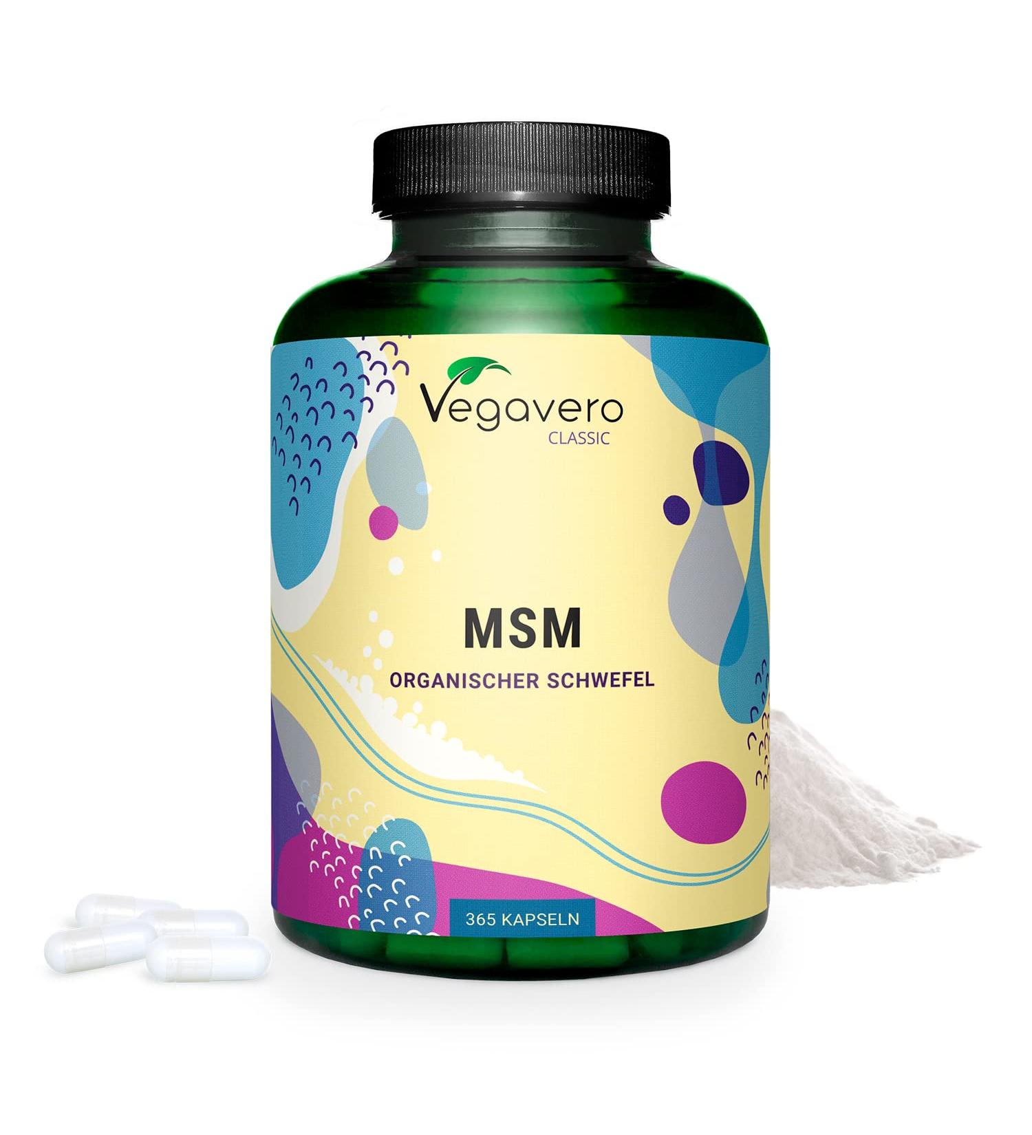 Vegavero MSM Capsules | 2000mg Organic Sulphur | Non-GMO & Additive-Free | Lab-Tested MSM Supplements | 365 Vegan Capsules - Buy Online on GoSupps.com