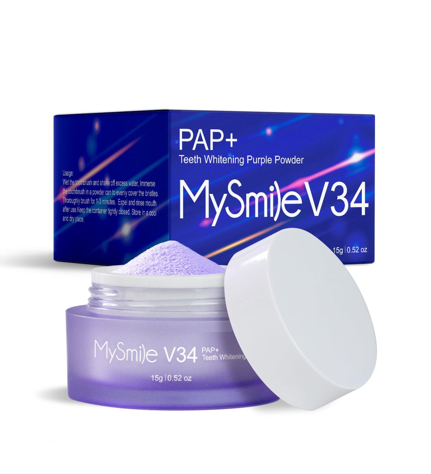 Shop MySmile Pap Natural Mint Teeth Whitening Powder | Non-Sensitive Cavity Prevention & Fresh Breath - Fluoride Free 0.52 oz - Buy Online on GoSupps.com
