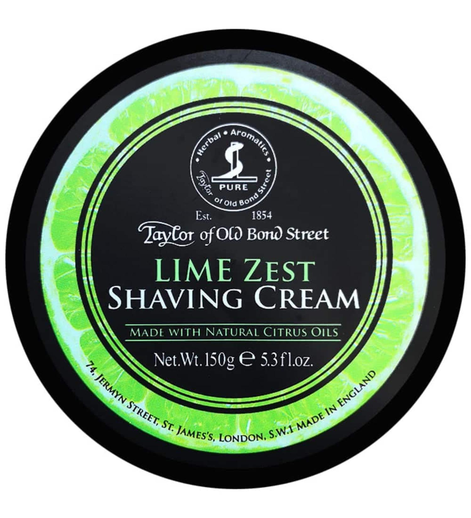 Taylor Of Old Bond Street Shaving Cream Pot 150g - Lime Zest