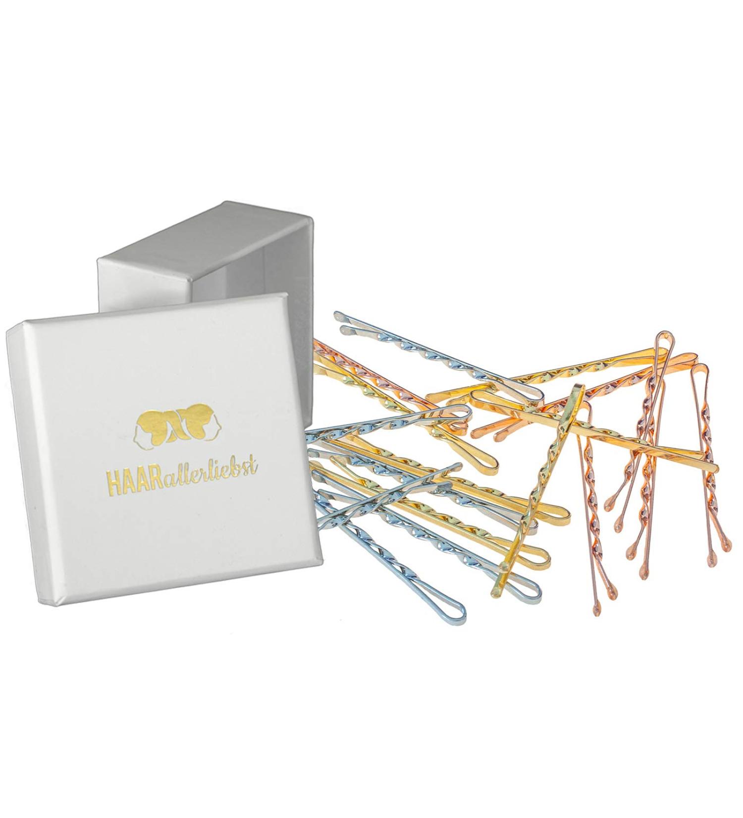 24 Ultra Hold Hair Clips Set | Gold Rose Gold & Silver | 5cm | Storage Box Included - Perfect for All Hair Types - Buy Online on GoSupps.com