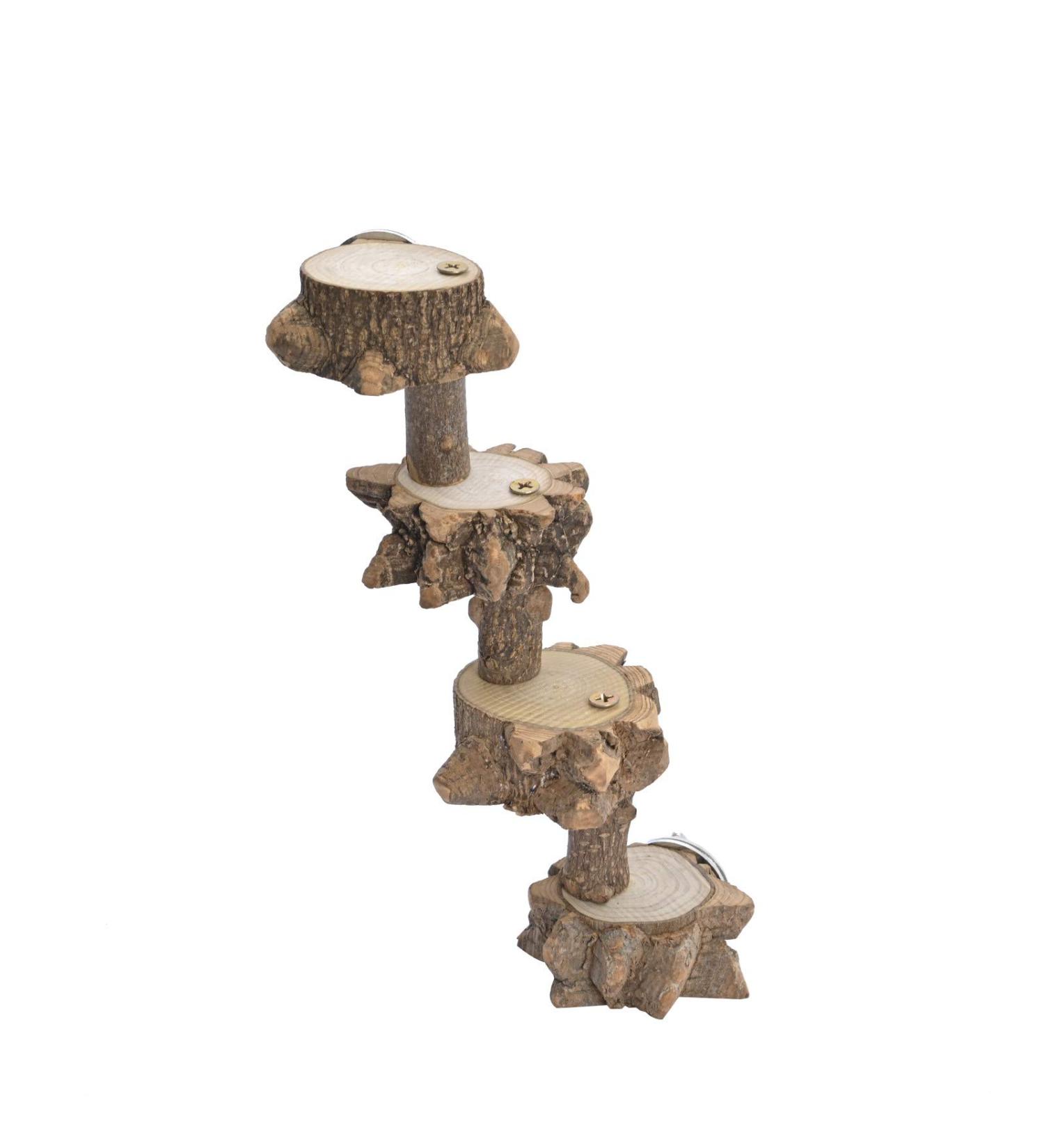 Luonfels Bird Platform Perch Playground for Budgie Parakeet Cage - Natural Wood Play Stand for Large Birds - Birdcage Ladder Climbing Toy - Buy Online on GoSupps.com