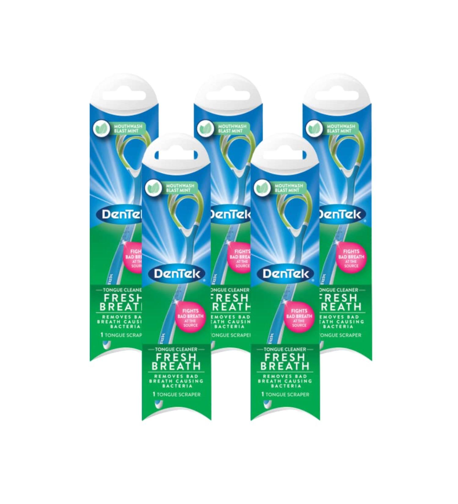 DenTek Fresh Breath Tongue Cleaner 1 Count - Pack of 5 - Buy Online on GoSupps.com