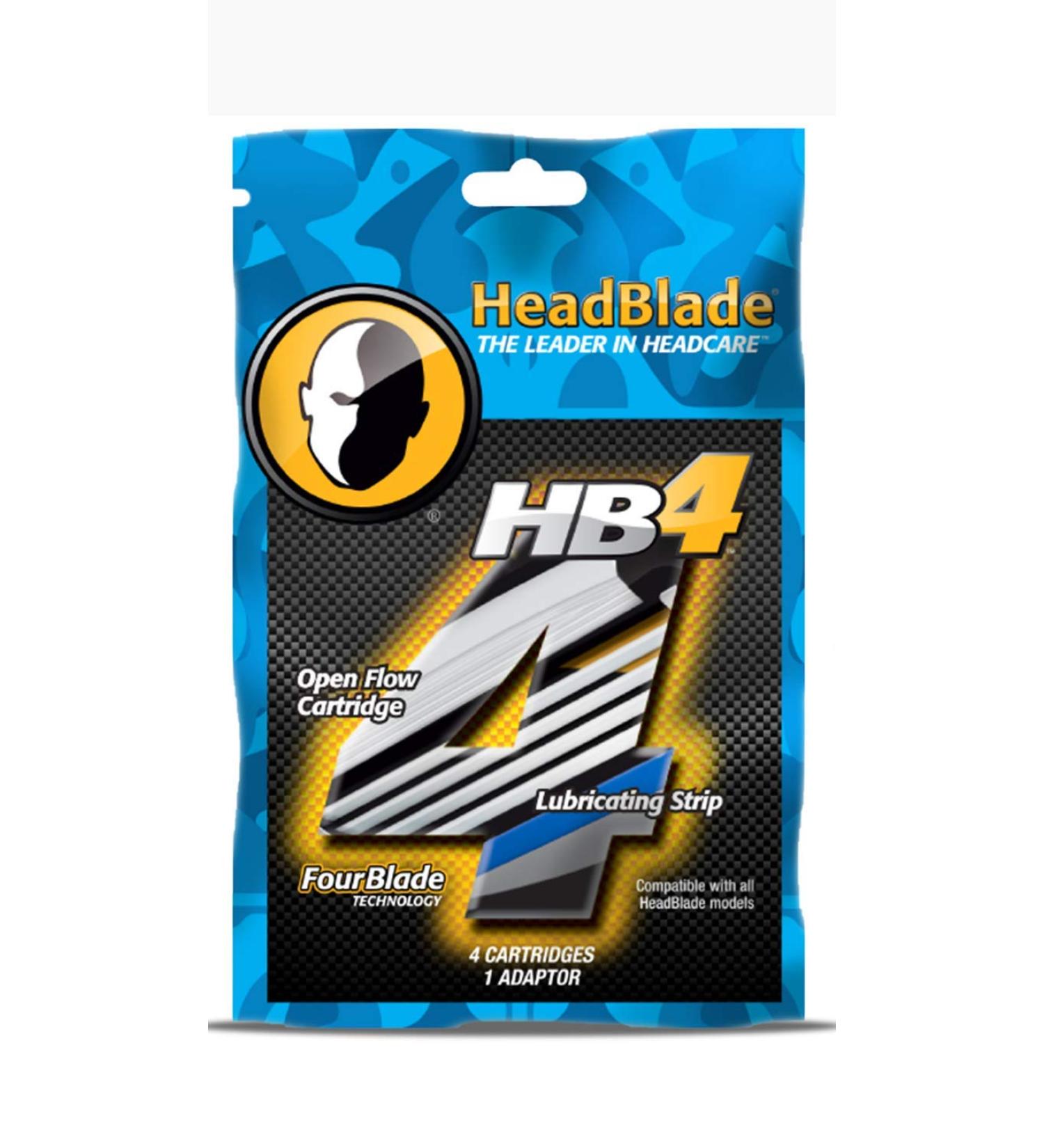 HeadBlade Men's HB4 Refill Shaving Razor Blades - 4 Count Pack - Buy Online on GoSupps.com