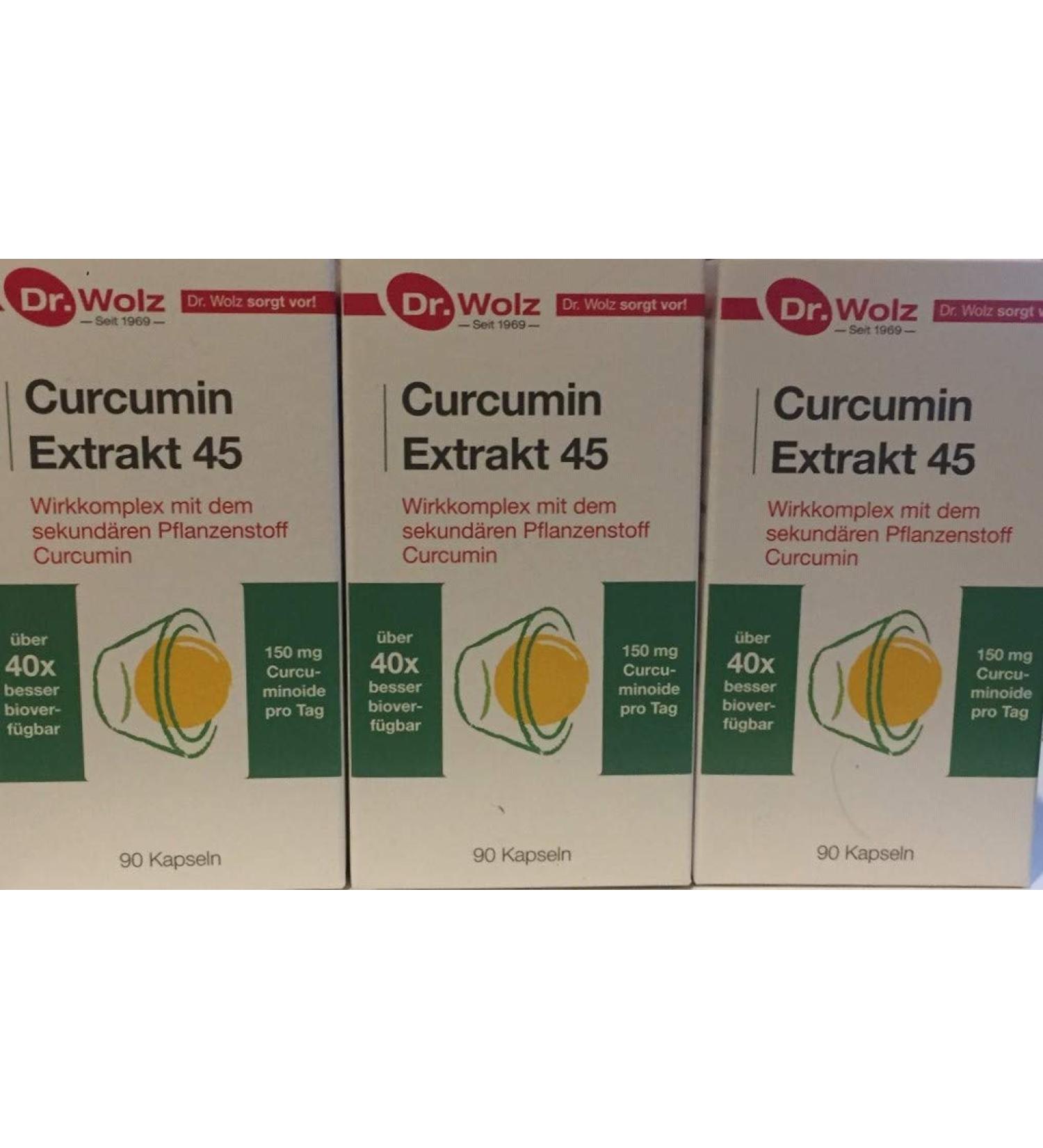 Dr. Wolz Curcumin Extract 45 - 270 Capsules | Premium Turmeric Supplement for Optimal Health | International Shipping Available - Buy Online on GoSupps.com