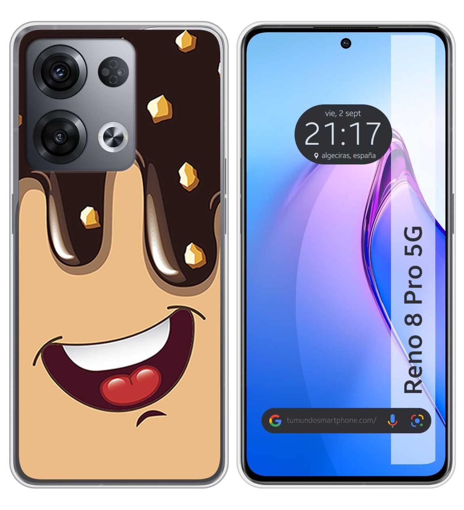 Tumundosmartphone Silicone Case for Oppo Reindeer 8 Pro 5G Chocolate Ice Cream Design