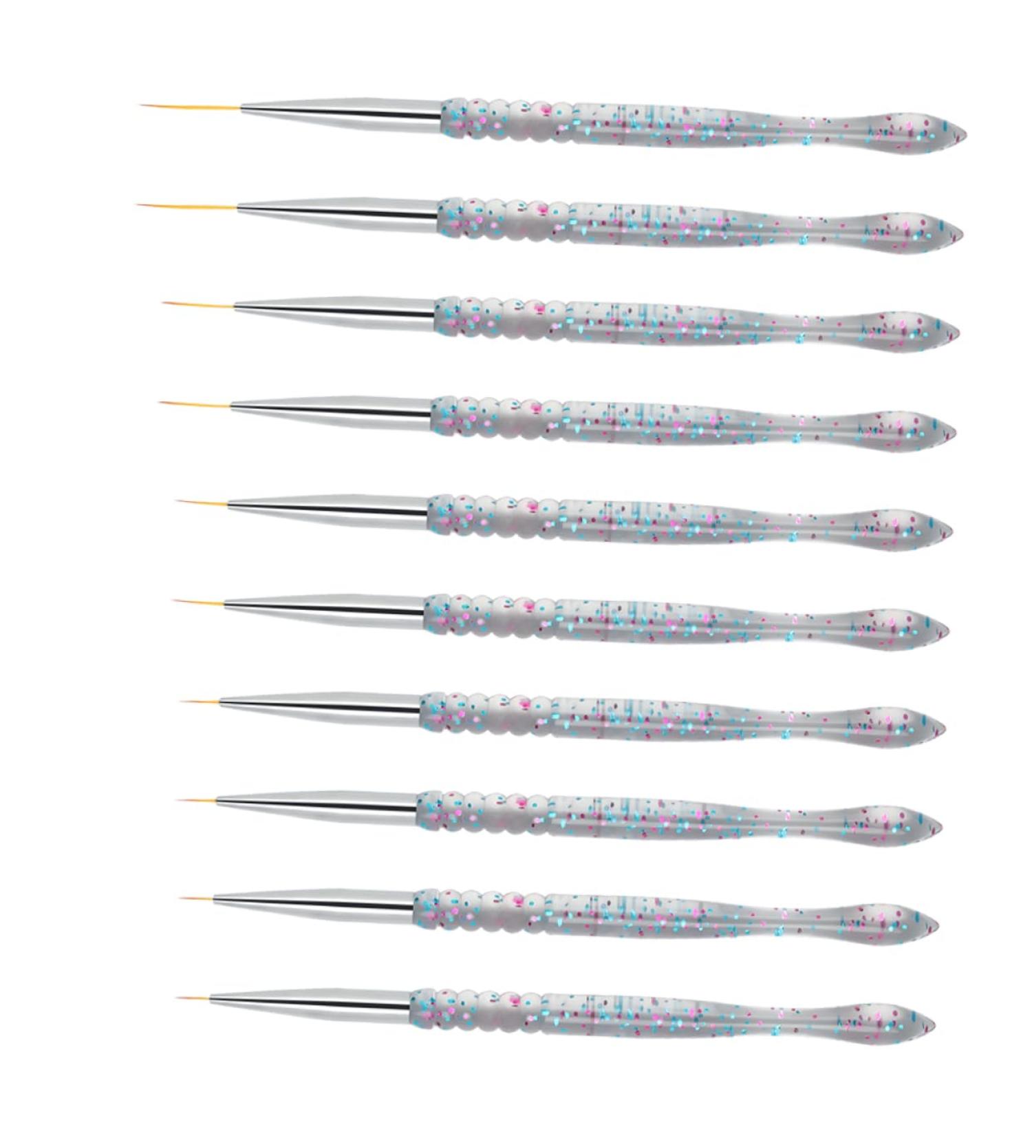 minkissy 2sets Nail Art Drawing Pen Nail Pens Nail Art Liner Nail Dtriper Transparent Handle Nail Brush Micro Paint Brush Nail Art Supply Paint Pen Draw a Line Alloy Pen Holder - Buy Online on GoSupps.com