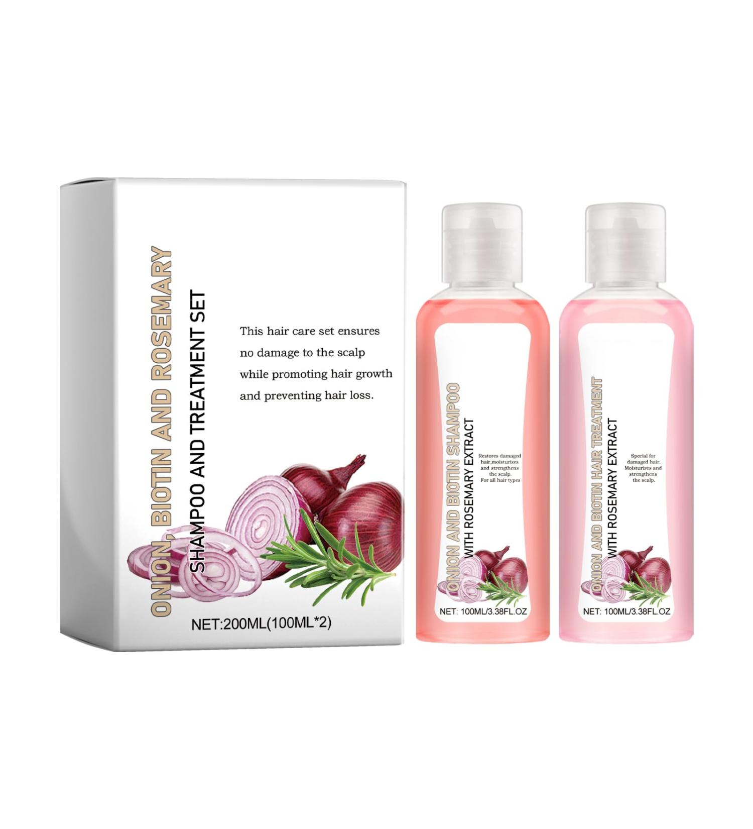 Oignon Biotine & Romarin Shampooing & Treatment Set Anti-Chute Hydratant Nourrissant R parateur Pour Tous Les Types De Cheveux (Shampooing + Revitalisant) - Buy Online on GoSupps.com