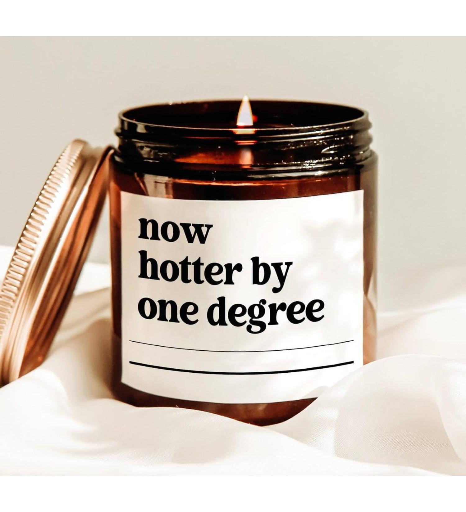 Generic Now Hotter by One Degree Candle Graduation Gift Masters Degree Gift Cream