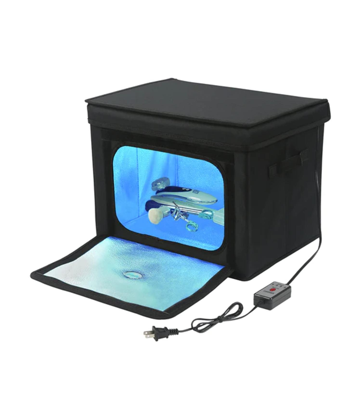 Portable UVC Light Sanitizer Bag with Timer - Disinfection Box for Phone, Toys, Jewelry - Black - Buy Online on GoSupps.com