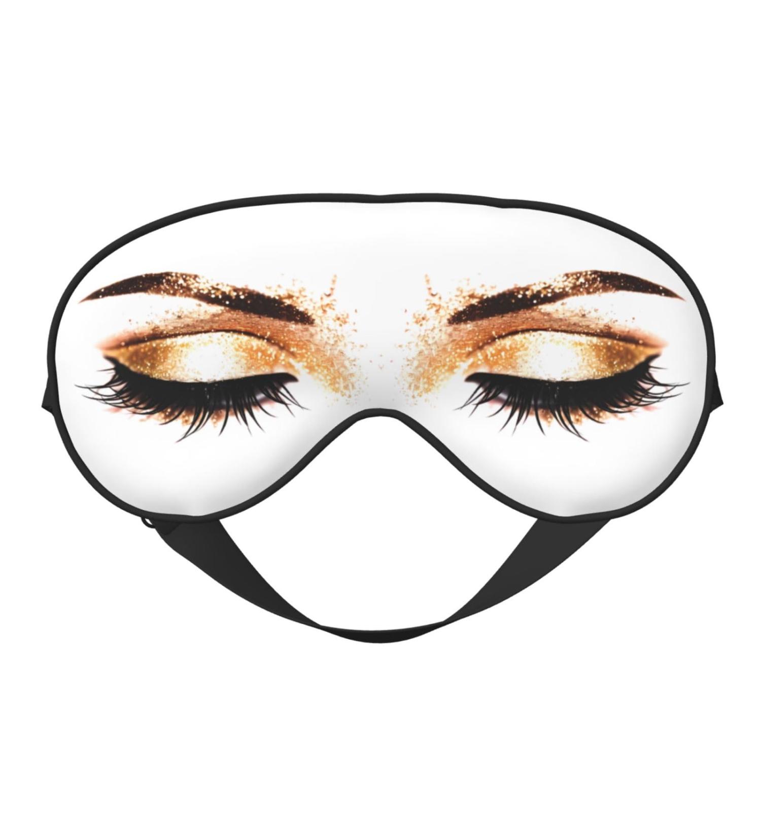 Soft Sleep Mask for Men & Women - Double-Sided Golden Eye Covers with Adjustable Strap | Blackout Blindfold for Travel & Home Use - Buy Online on GoSupps.com