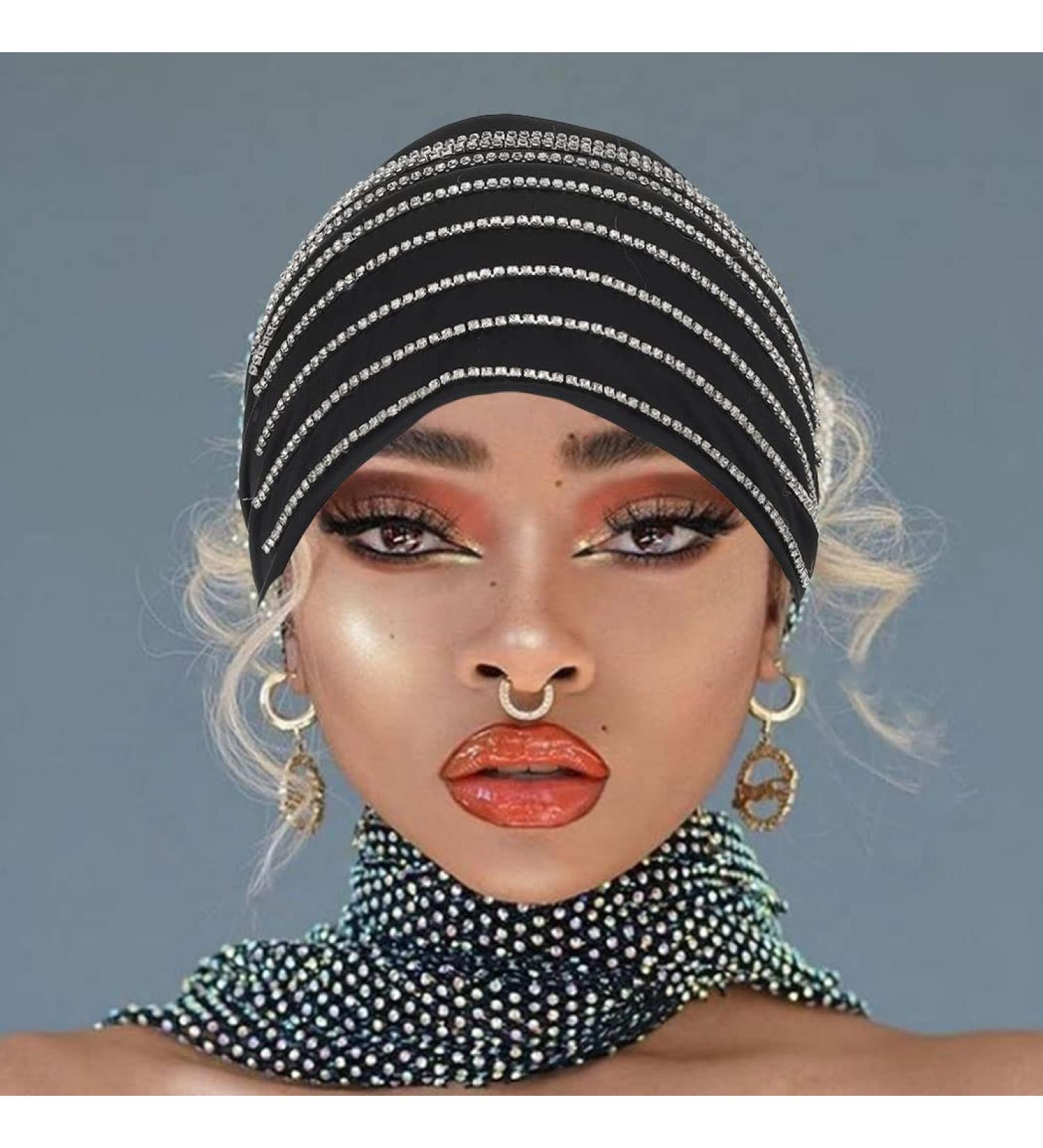 GORTIN Crystal Headband | Sparkling Rhinestone Wide Hair Band for Women and Girls - Boho Turban Head Wrap for Nightclub Party (Type D) - Buy Online on GoSupps.com