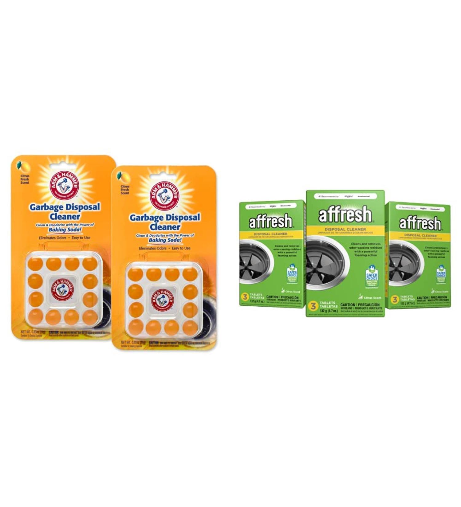 Arm & Hammer & Affresh Garbage Disposal Cleaner 9 Tablets (3 Packs) | Removes Odor Residues | U.S. EPA Safer Choice Certified - Buy Online on GoSupps.com