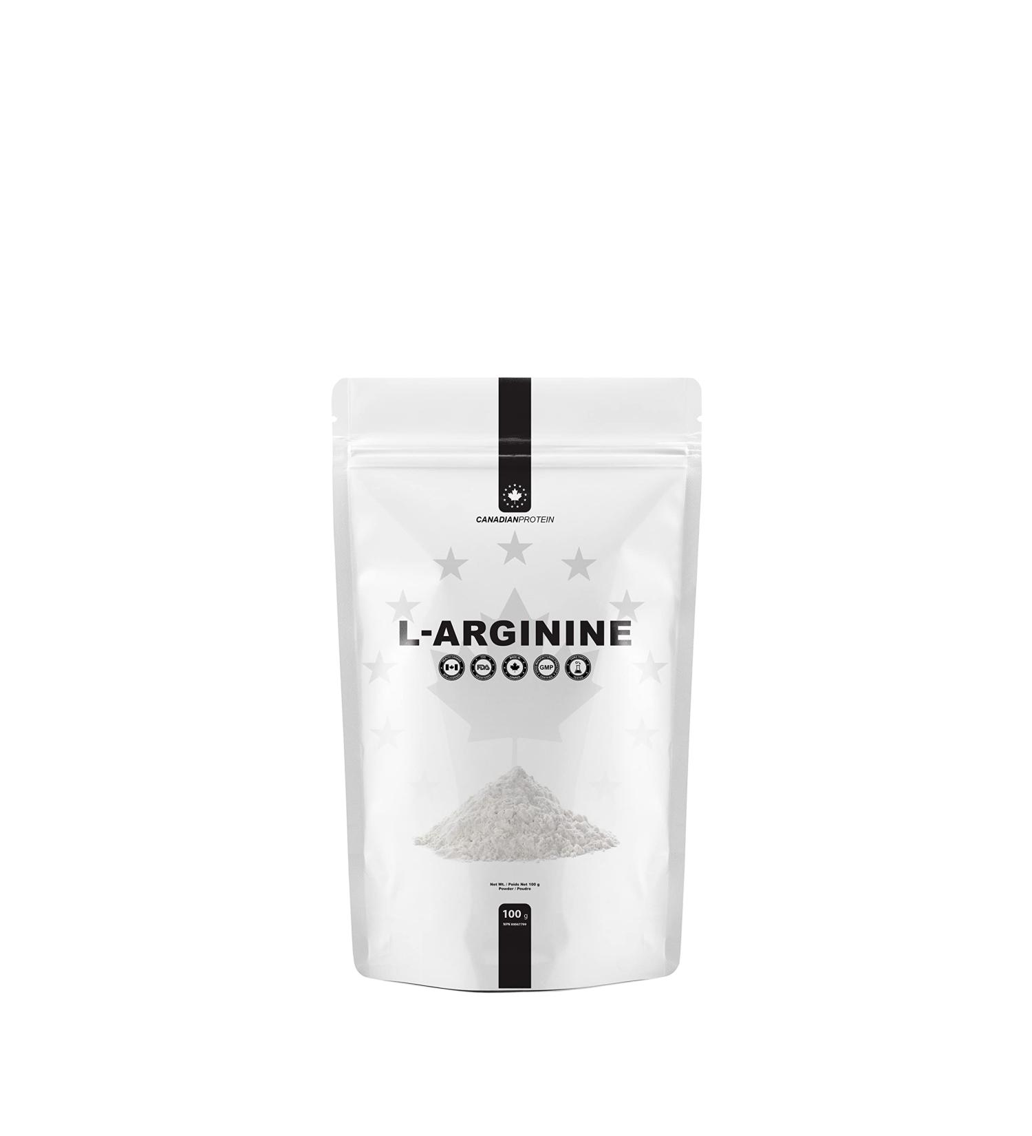 Canadian Protein L-Arginine Nitric Oxide Supplement Powder | 100g of Extra Strength for Energy Muscle Growth Heart Health Vascularity & Stamina 5g Per Serving Amino Acid Workout Shake