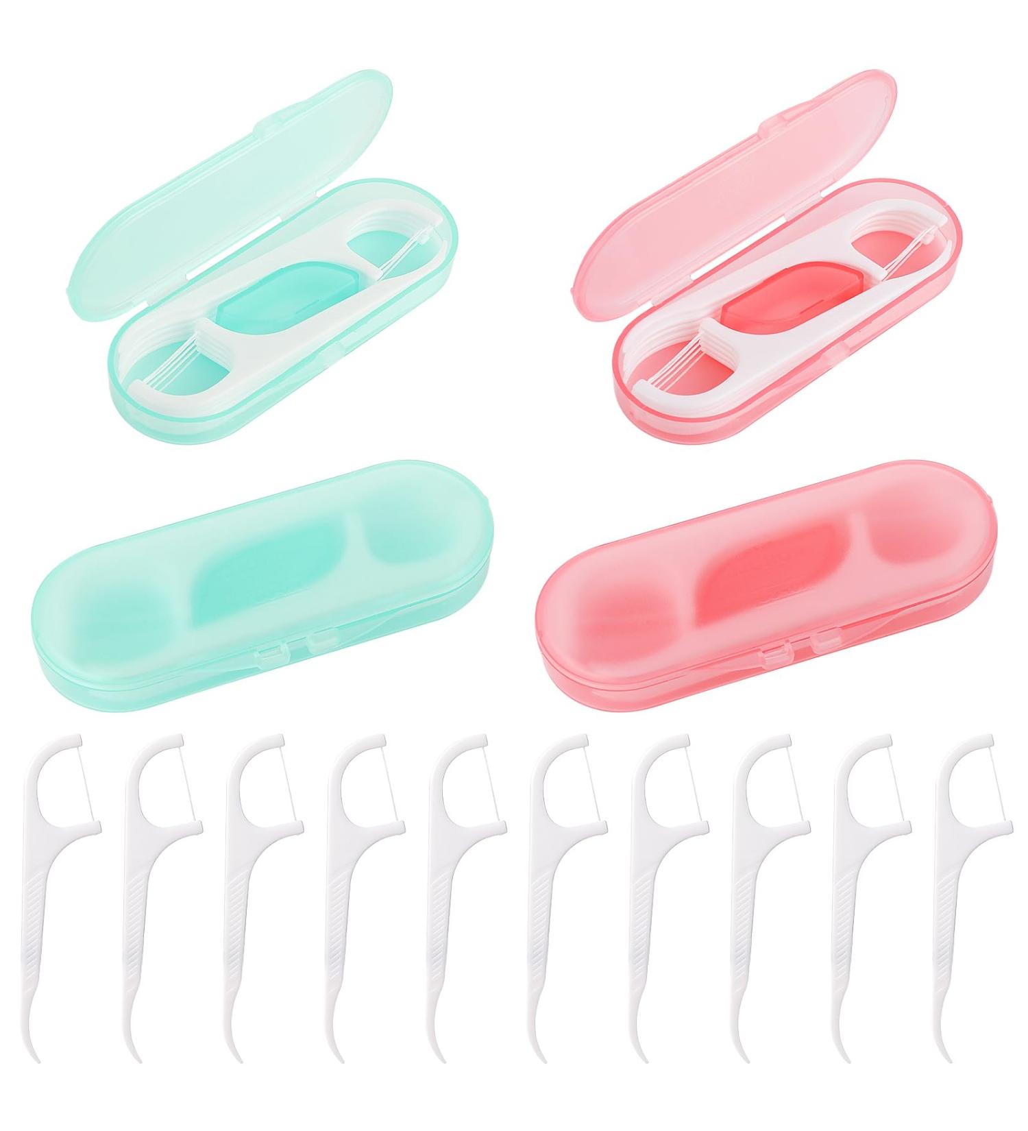 Portable Dental Floss Organizer - Wllhyf 4-Piece Travel Set with 40 Picks for Families & Men - Refillable Tooth Cleaning Solution - Buy Online on GoSupps.com