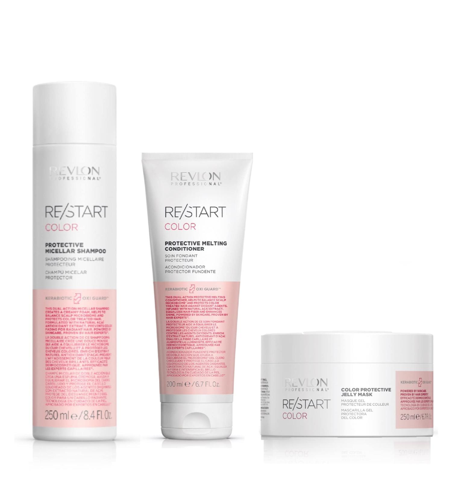 REVLON PROFESSIONAL Color Protective Shampooing Micellaire Protecteur 250 ml + Color Melting Conditioner Soin Fondant Protecteur 200 ml + Jelly Color Masque Gel Protecteur de Couleur 250 ml/8.45 oz - Buy Online on GoSupps.com