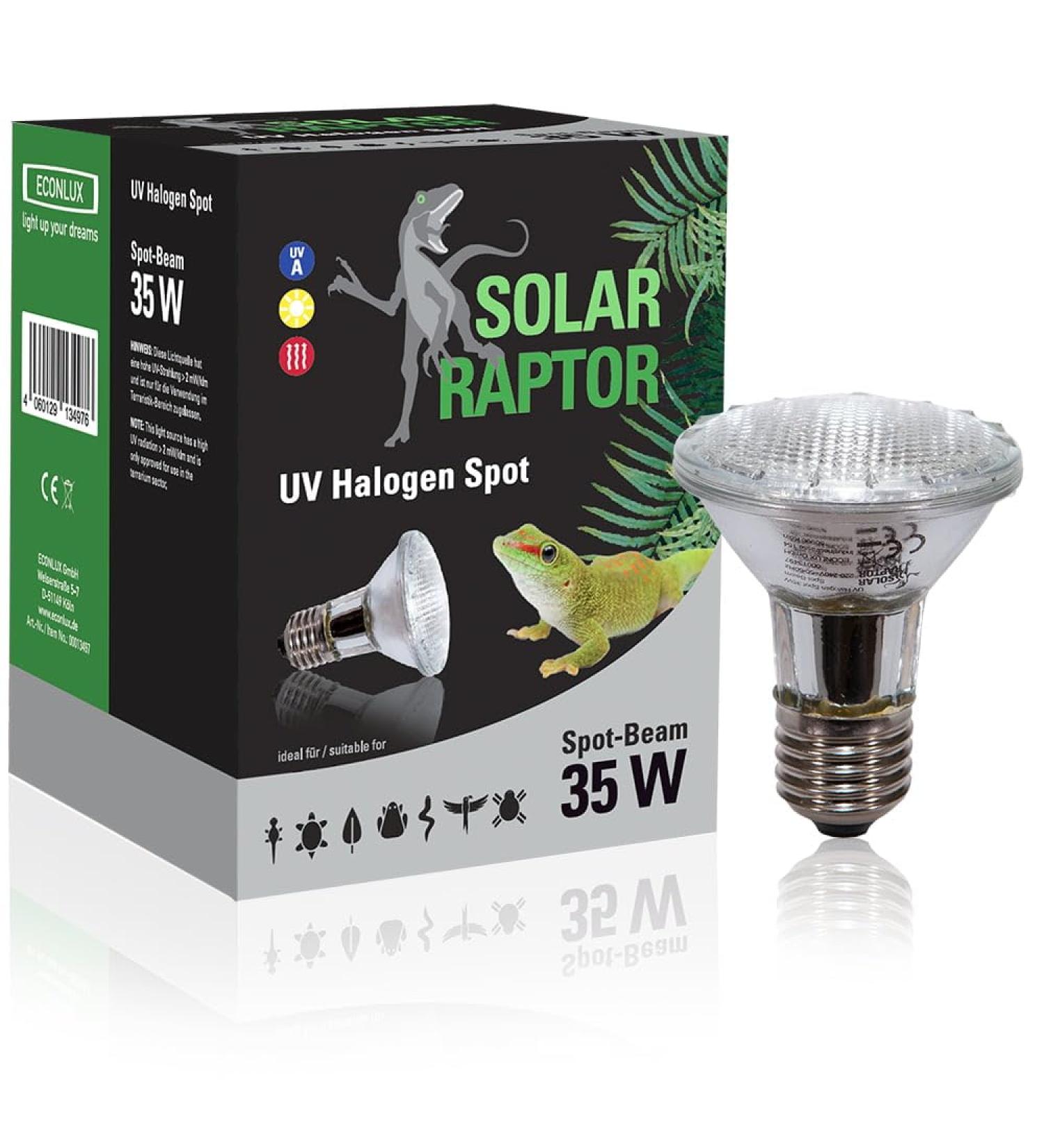 Buy Solar Raptor UV Halogen Spot 35W | Reptile Heat Lamp & Terrarium Light with Daylight Spectrum - International Shipping Available - Buy Online on GoSupps.com