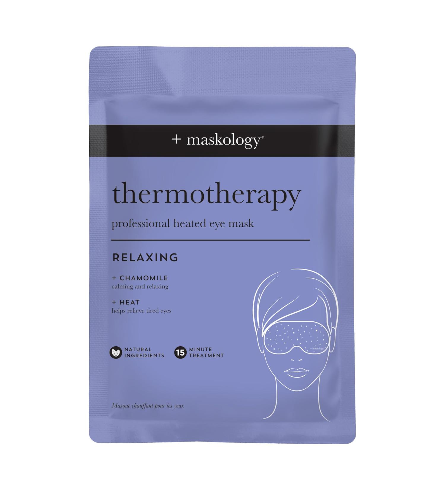 MASKOLOGY THERMOTHERAPY Professional Heated Eye Mask | Self Heating Vegan Eye Mask | Calming Chamomile Eye Mask | Replenishing Face Mask | Relaxing Eye Mask | - Buy Online on GoSupps.com