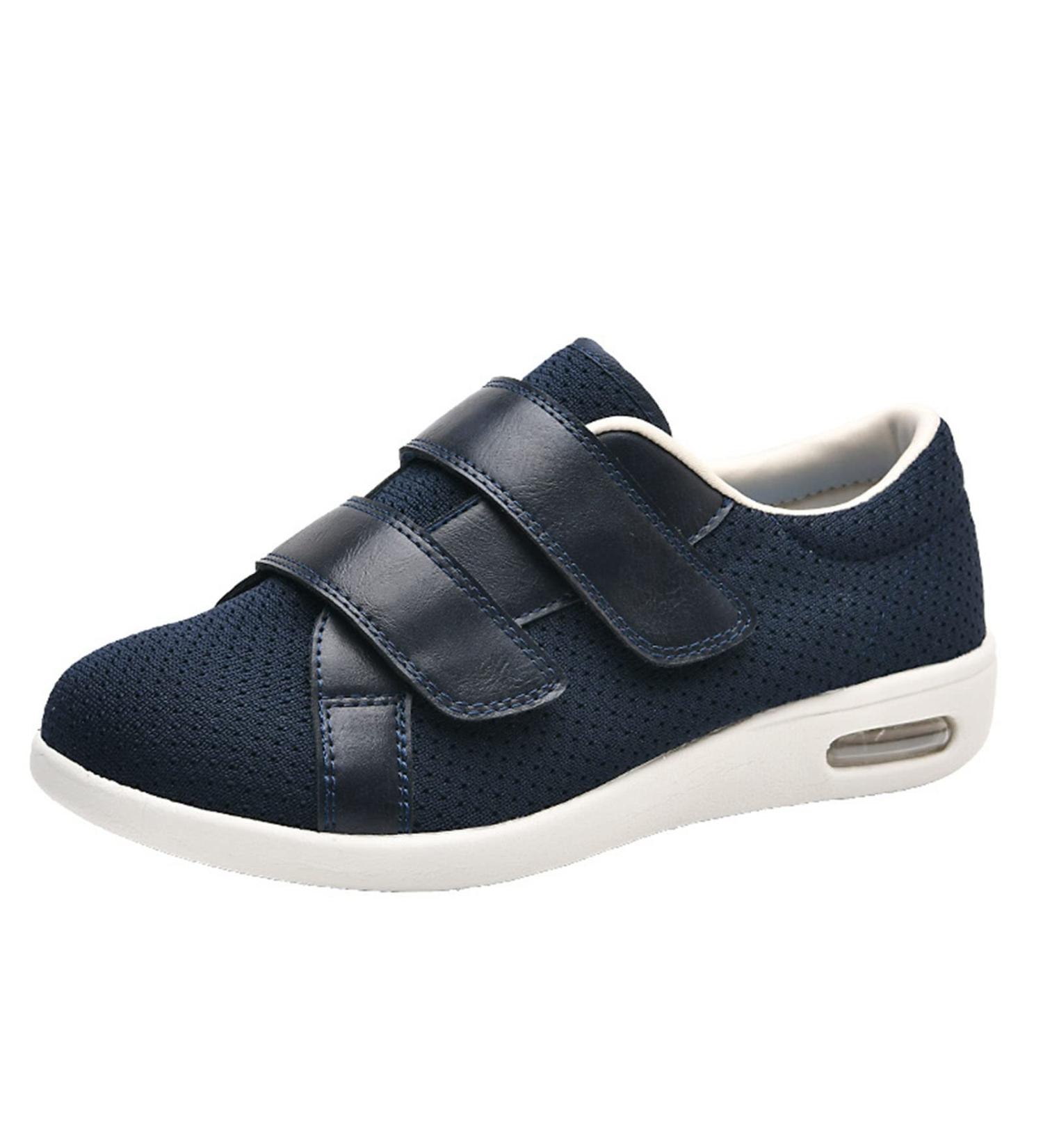 MisFun Diabetic Shoes Unisex Velcro Sneakers | Breathable & Comfortable | Ideal for Foot Fracture Recovery | Surgical Rehabilitation | Size 12.5 Dark Blue - Buy Online on GoSupps.com