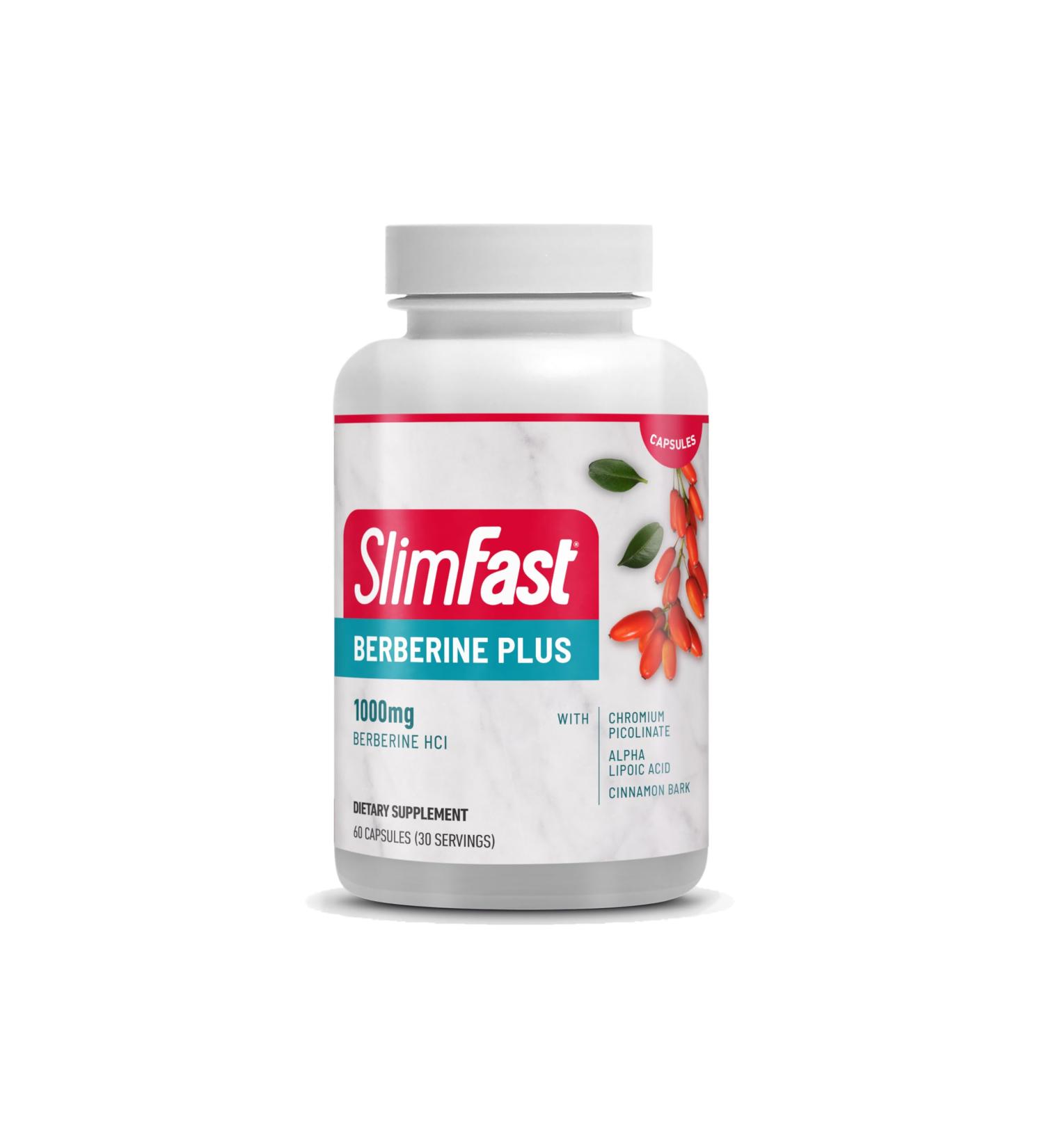 SlimFast Berberine Plus Capsules - Berberine Supplement with HCL Chromium Picolinate Alpha Lipoic Acid & Cinnamon Bark - 60 Count for Weight Management & Metabolism Support - Buy Online on GoSupps.com