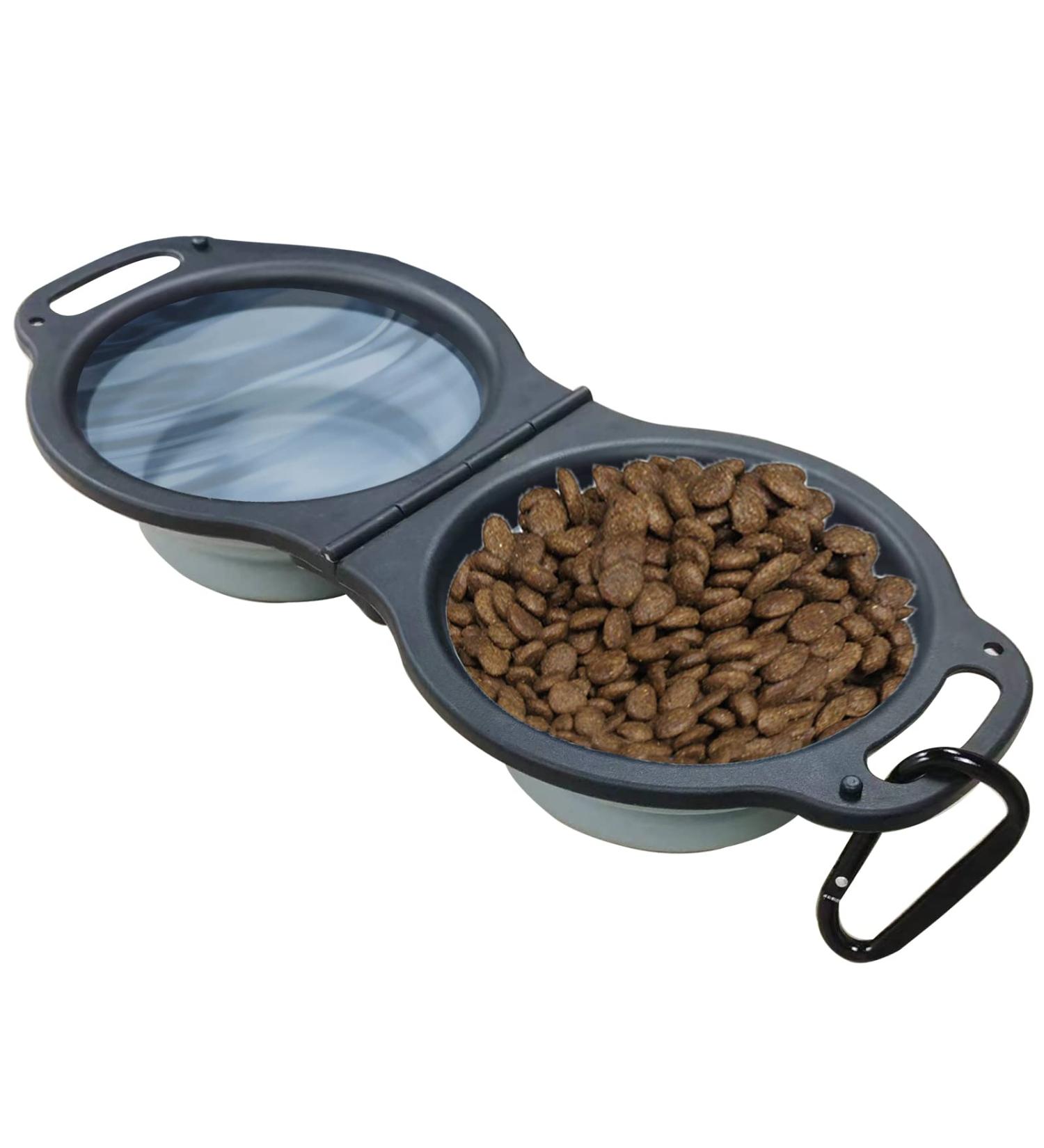 Portable Travel Dog Bowl - Collapsible Silicone Pet Bowl for Food & Water | Ideal for Hiking & Walking - Gray - Buy Online on GoSupps.com