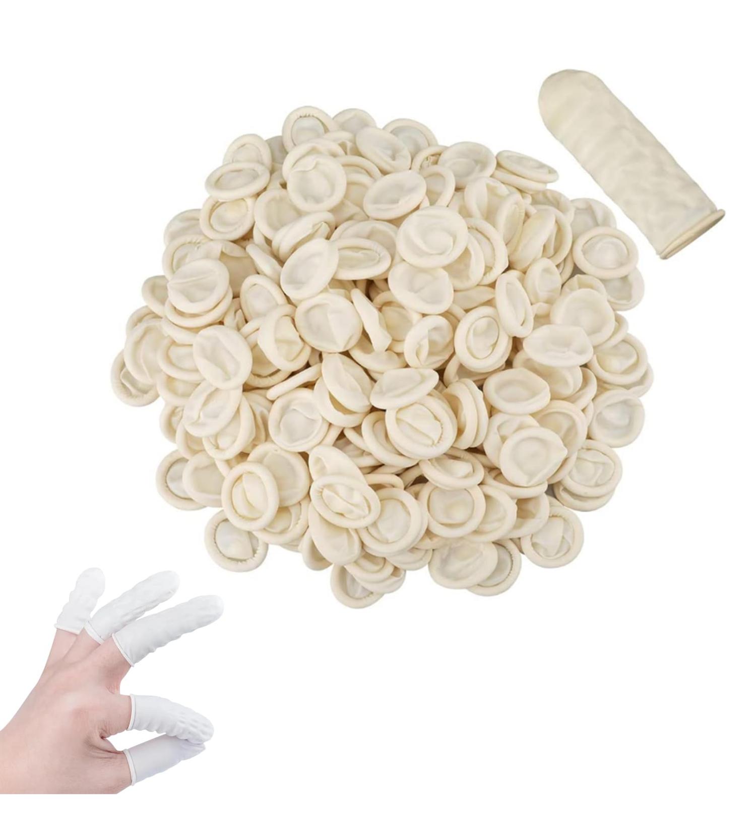 100pcs Latex Finger Cots - Anti-Static Finger Covers for Protection - Disposable Latex Finger Cots for Injuries - White - Buy Online on GoSupps.com