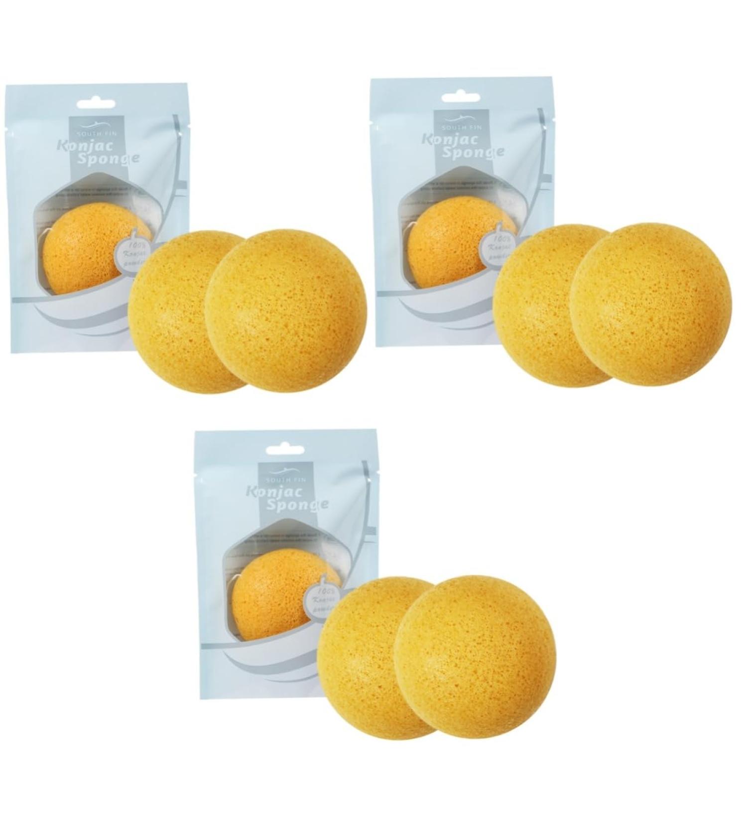 FRCOLOR 9 Pcs Konjac Charcoal Facial Sponges - Natural Cleansing & Exfoliating Face Wash Puffs (3 Yellow Sponges - Buy Online on GoSupps.com