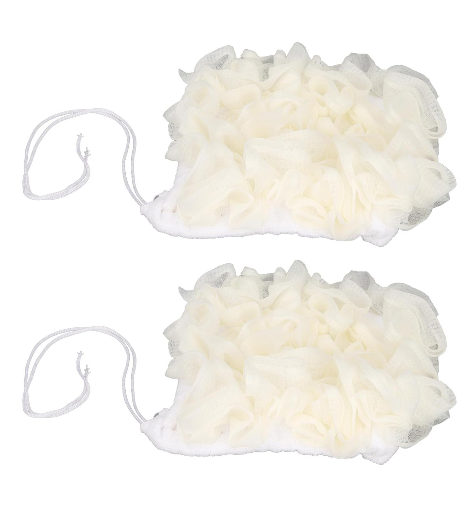 2Pcs Exfoliating Shower Ball & Bath Brush Set - Mesh Pouf Body Scrubber & Gloves for Ultimate Skin Care | International Shipping - Buy Online on GoSupps.com