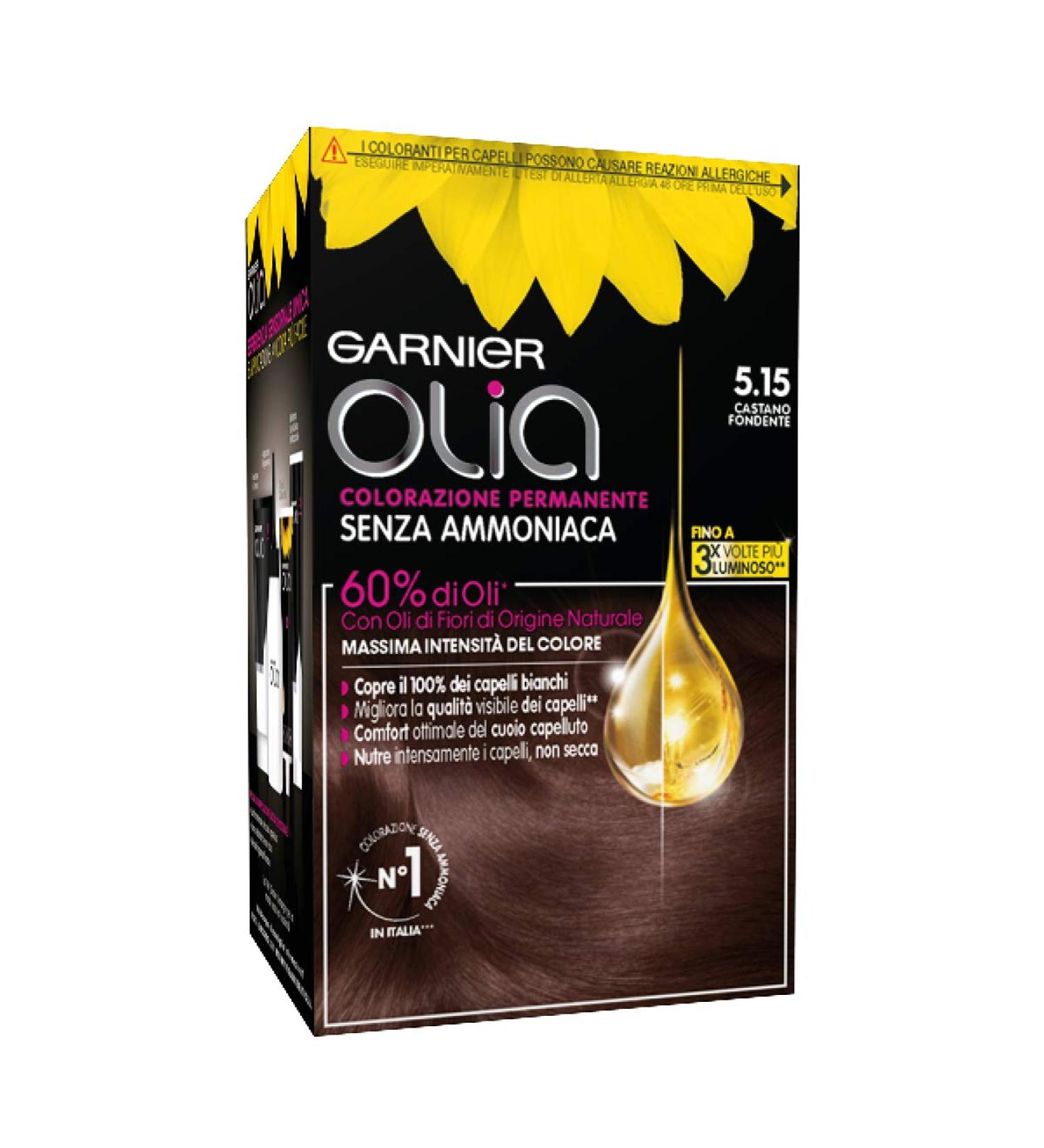 Garnier Olia permanent colouring and bleaching 5.15 Castano Fondente - Buy Online on GoSupps.com