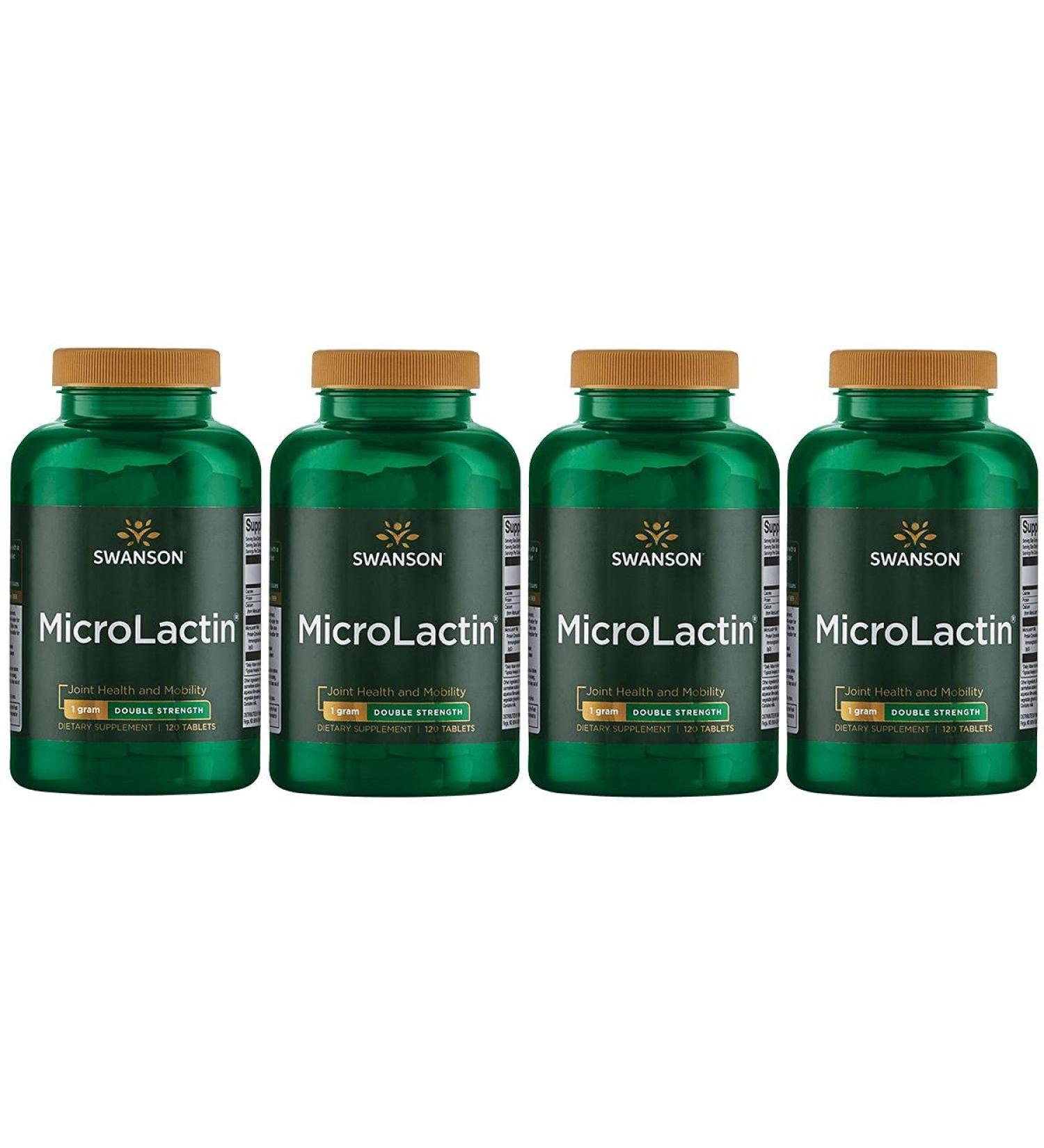 Swanson Microlactin Double Strength 1000mg - 120 Tabs (4 Pack) | Premium Joint Support Supplement | International Shipping Available - Buy Online on GoSupps.com