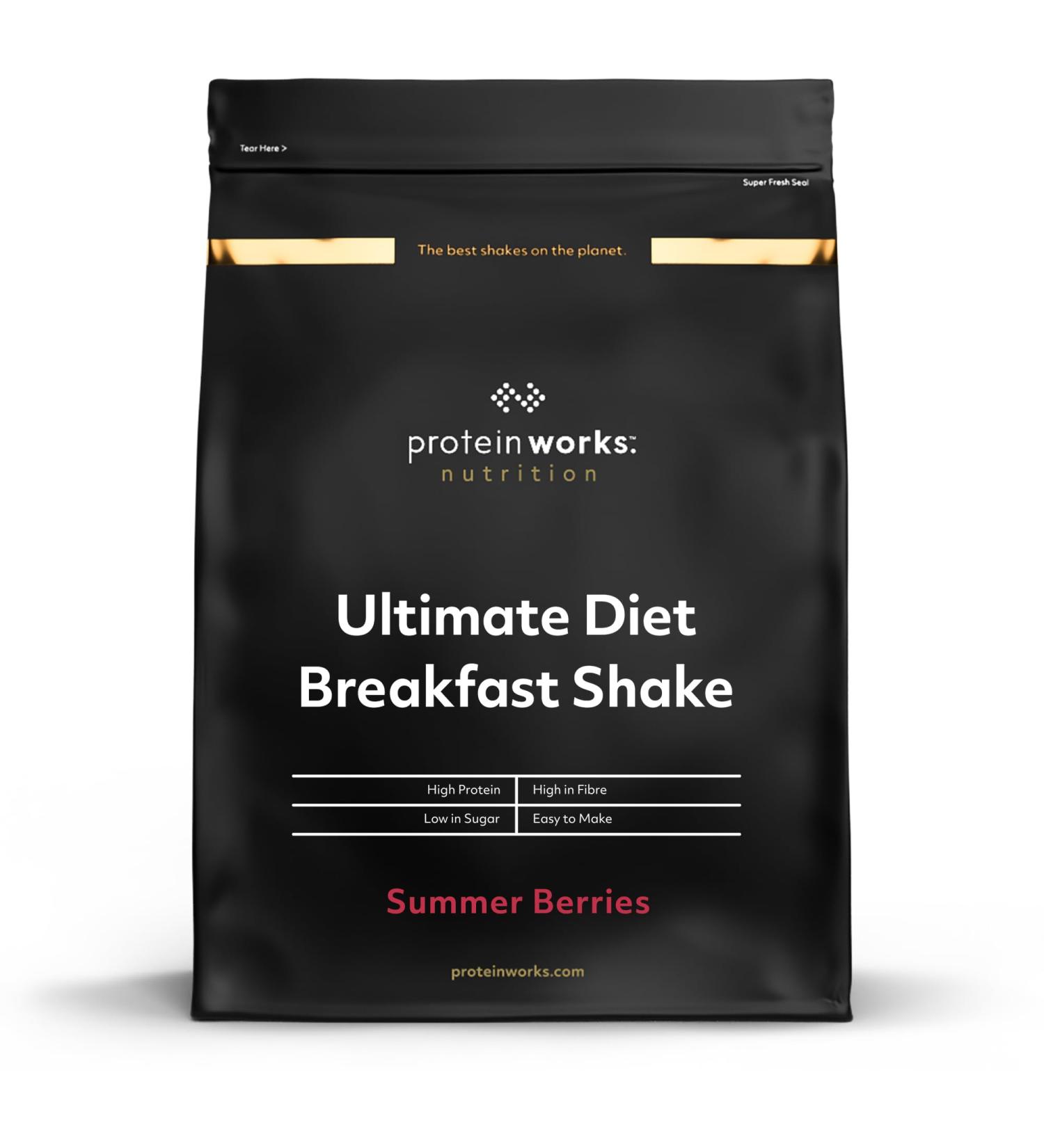 Protein Works - Ultimate Diet Breakfast Shake | Low Calorie Breakfast Shake | Low Sugar High Protein Breakfast | 18 Servings | Summer Berries | 1kg Summer Berries 1kg - Buy Online on GoSupps.com