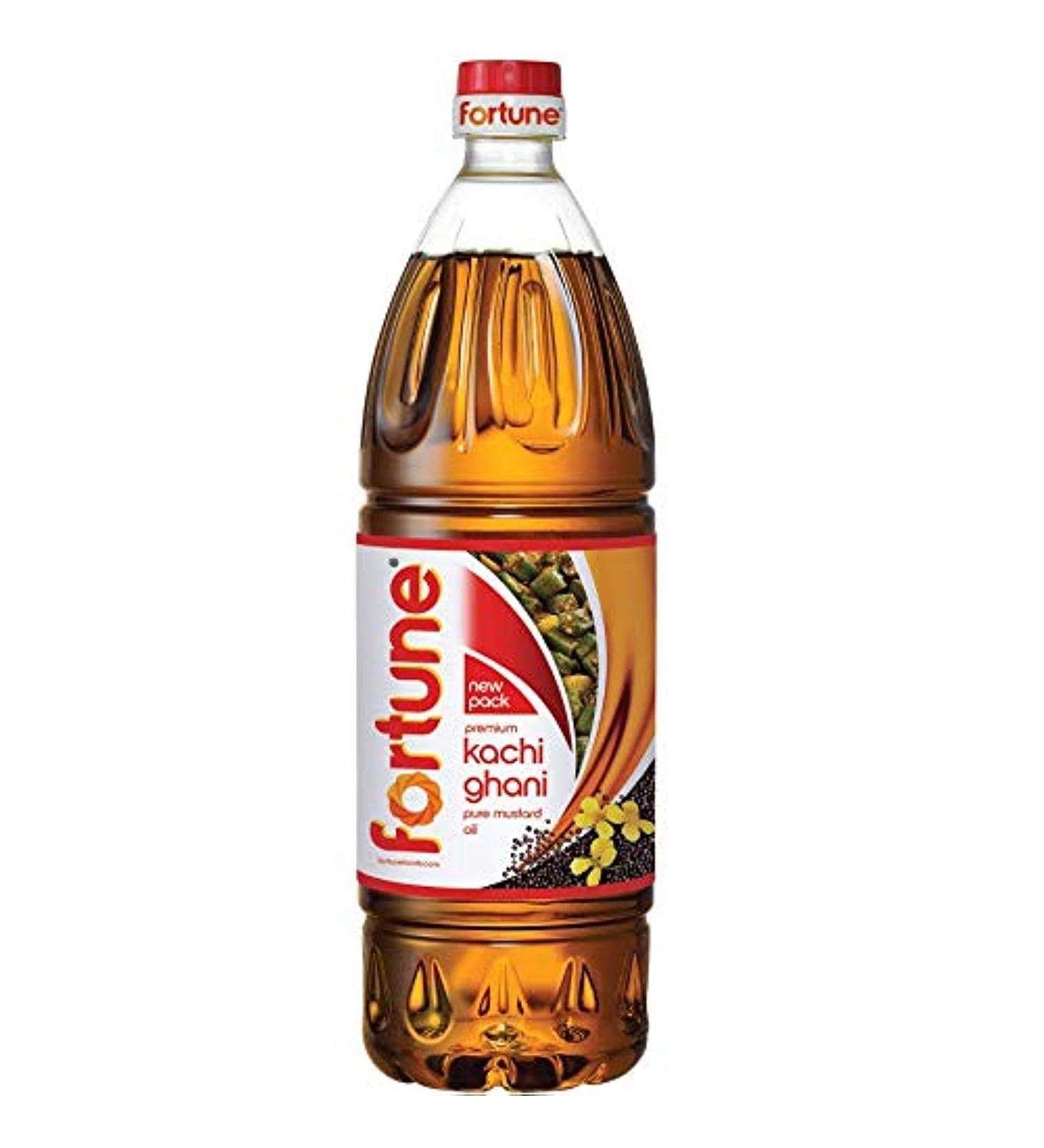 Fortune Premium Kachi Ghani Mustard Oil - Pure 1 Litre PET Bottle | International Shipping Available - Buy Online on GoSupps.com