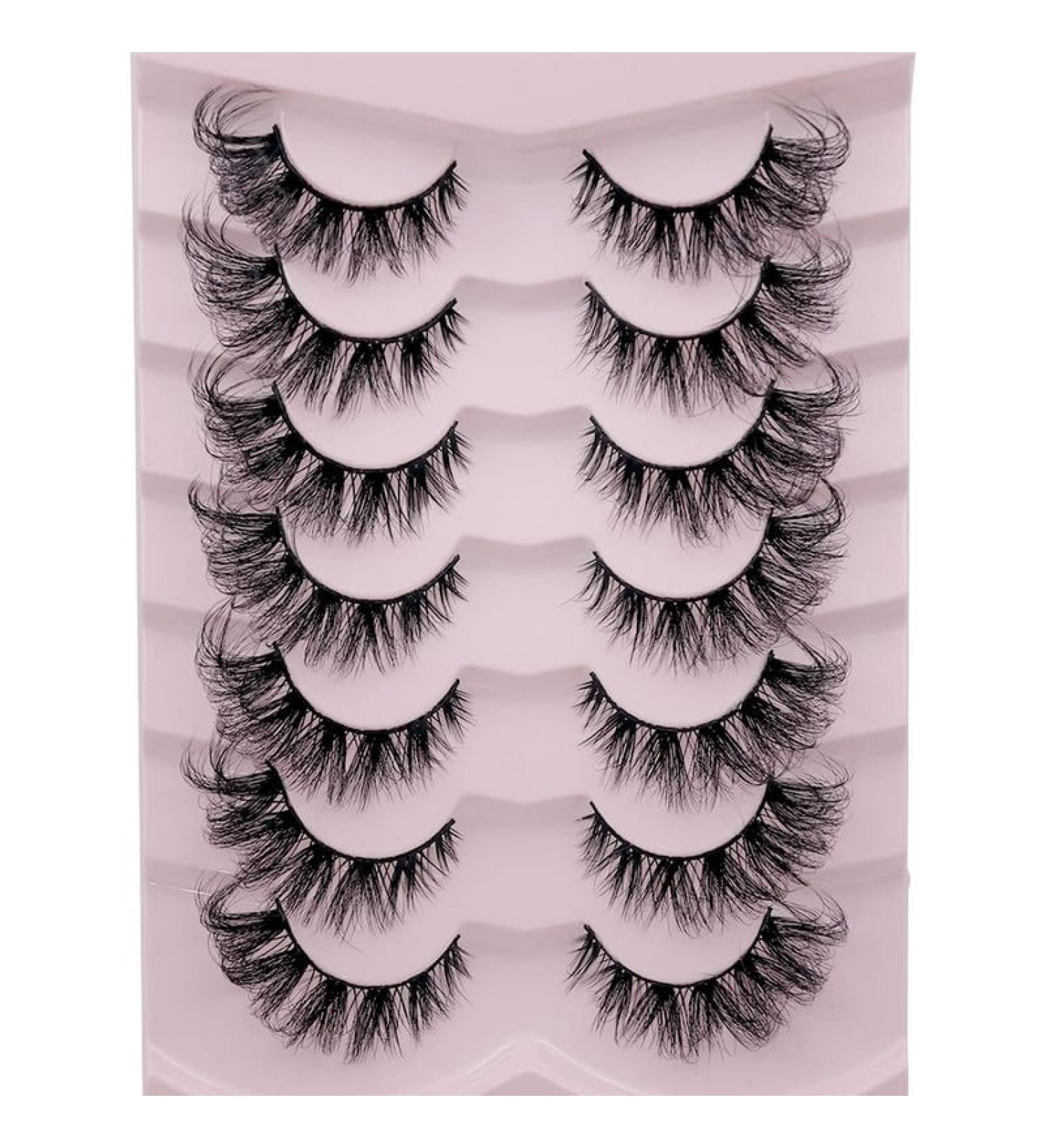 Fluffy Mink Lashes Cat's Eye 5D Volume - 7 Pairs of Fairy False Eyelashes for Stunning Eyes - Buy Online on GoSupps.com