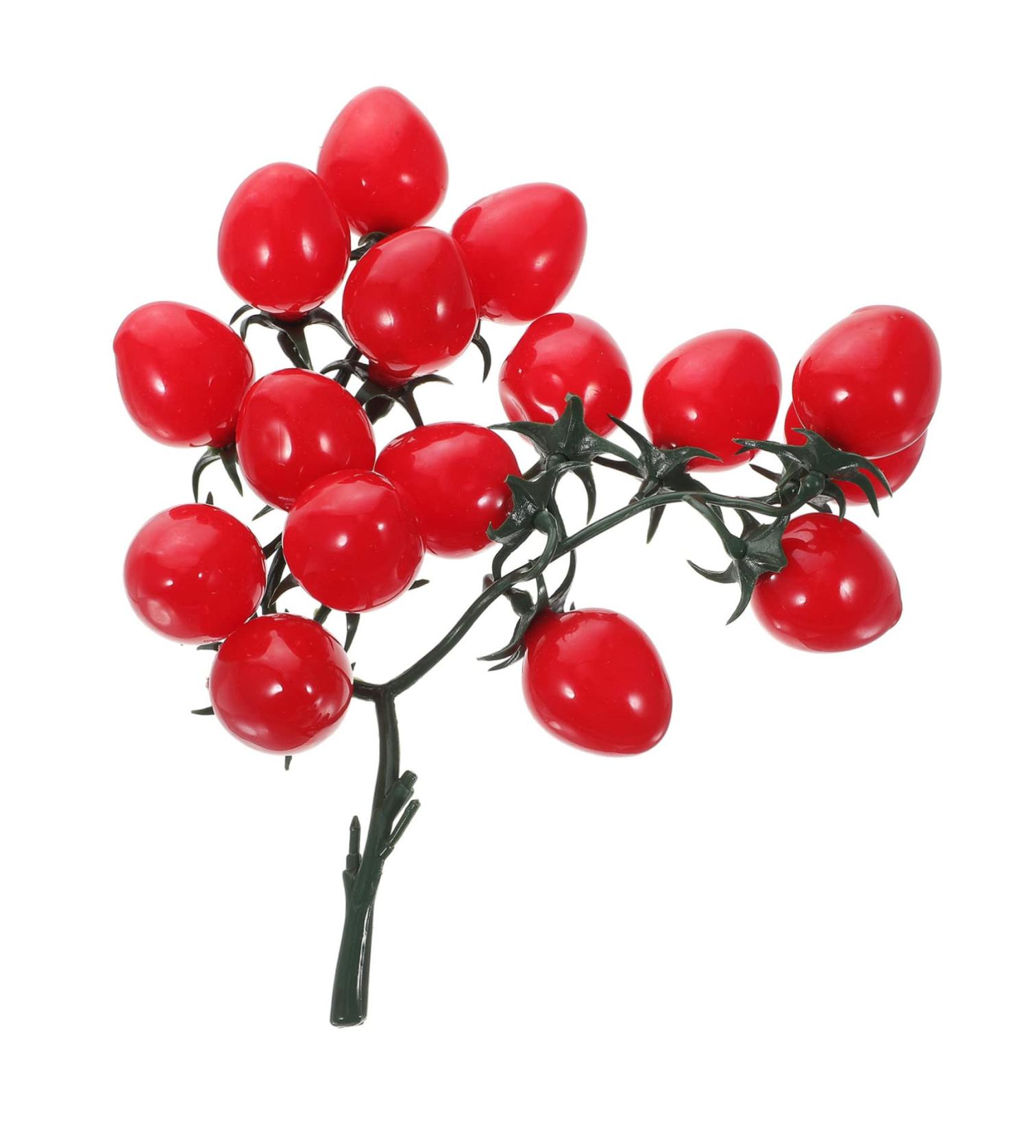 Abaodam String Simulated cherry tomatoes fruit photography props simulated tomatoes fake apples faux yellow home decor Decorative Cherry Tomatoes Photo Props child pvc vegetable fake food Red 18X16CM - Buy Online on GoSupps.com